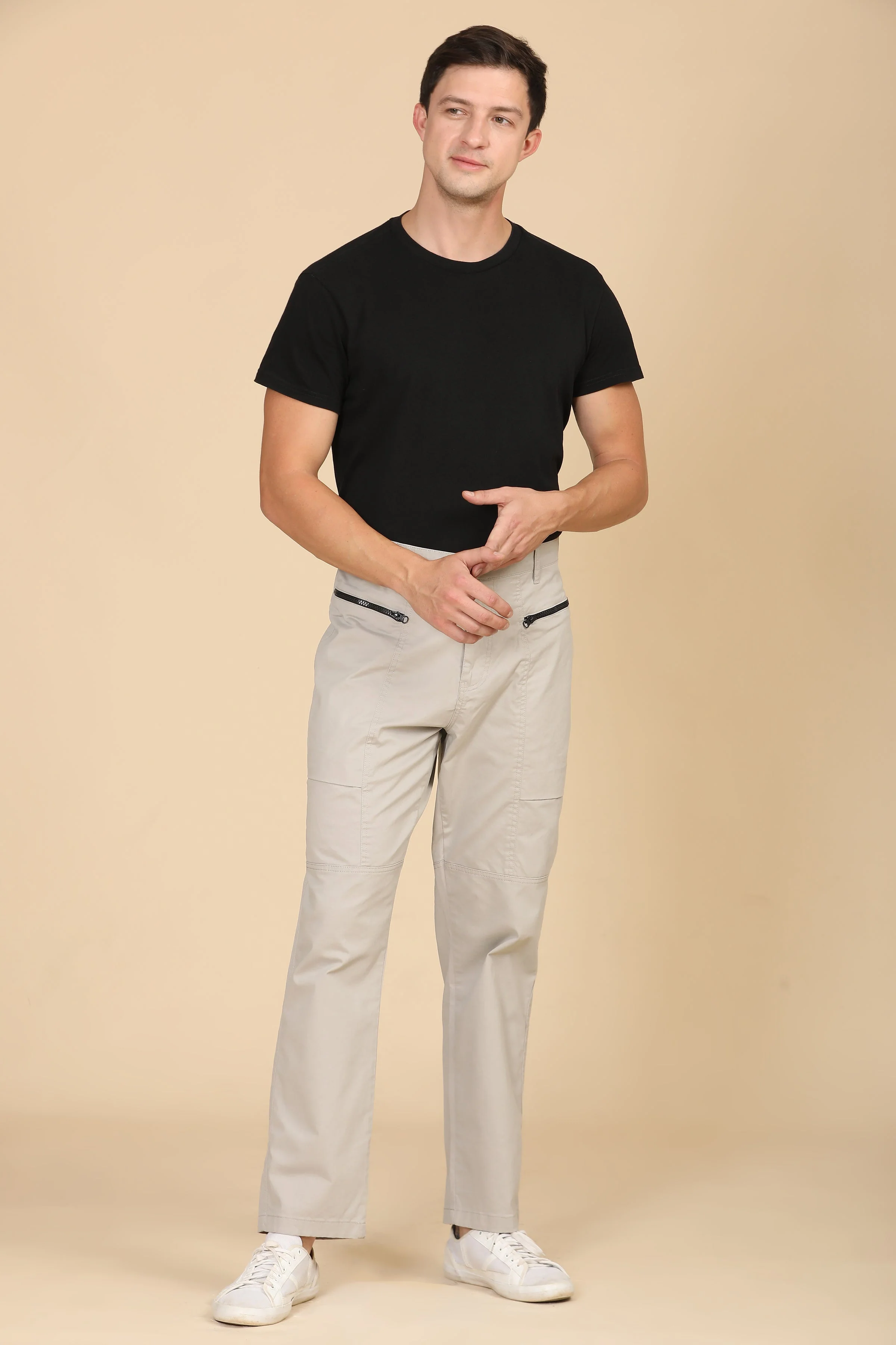 Men Infix Basic Streetwear Trouser Stone - Image 4