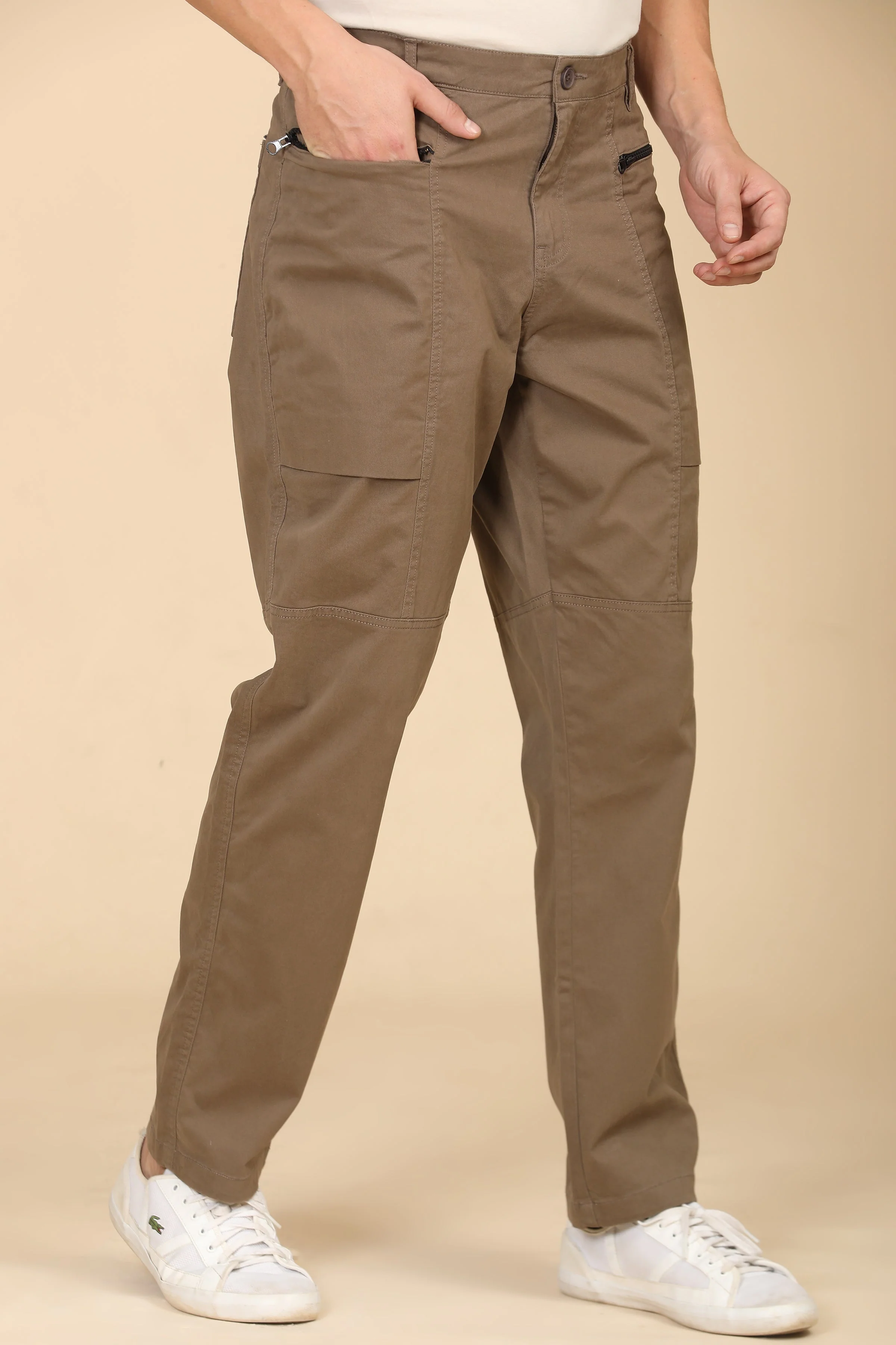 Men Infix Basic Streetwear Trouser Taupe - Image 3