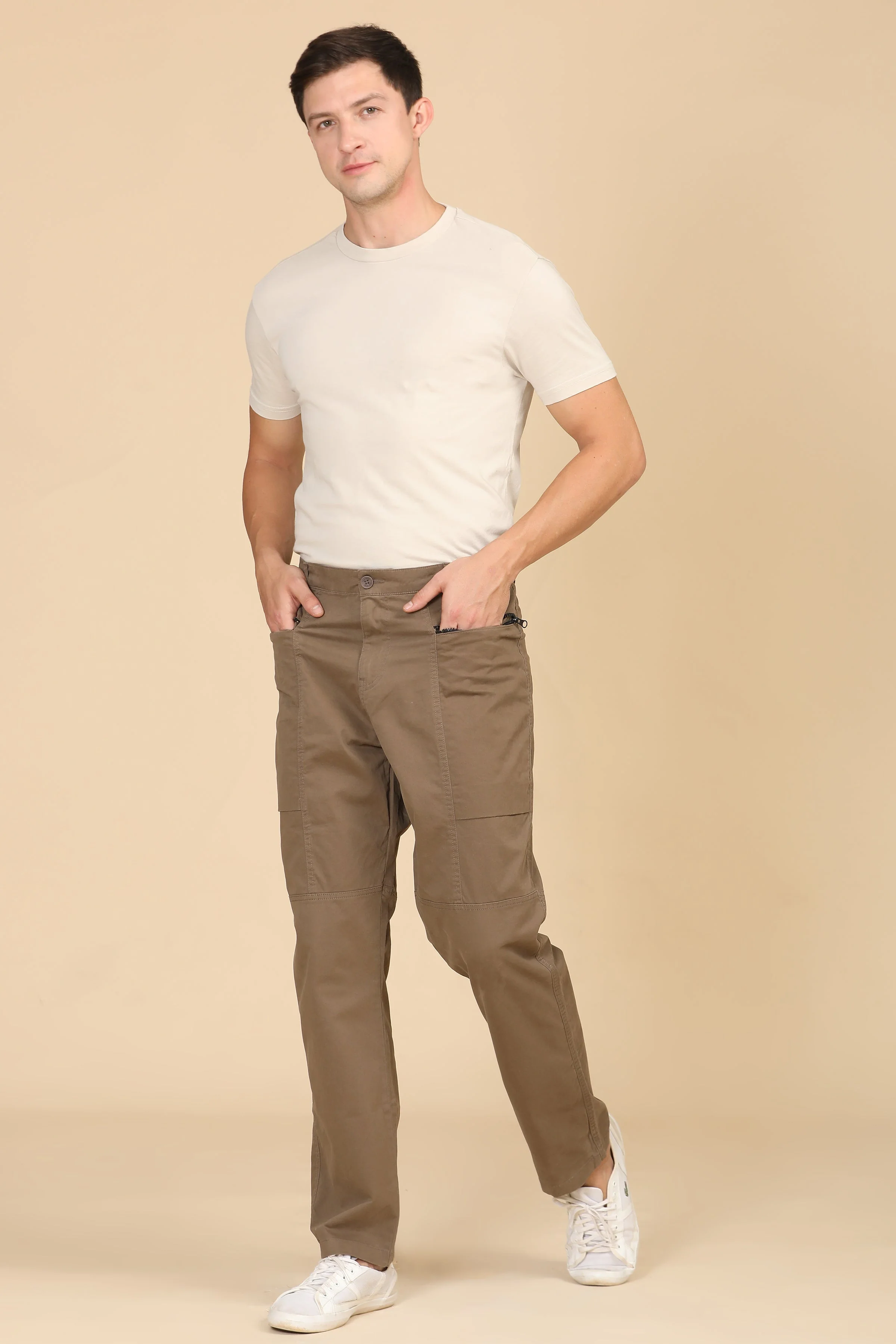 Men Infix Basic Streetwear Trouser Taupe - Image 4