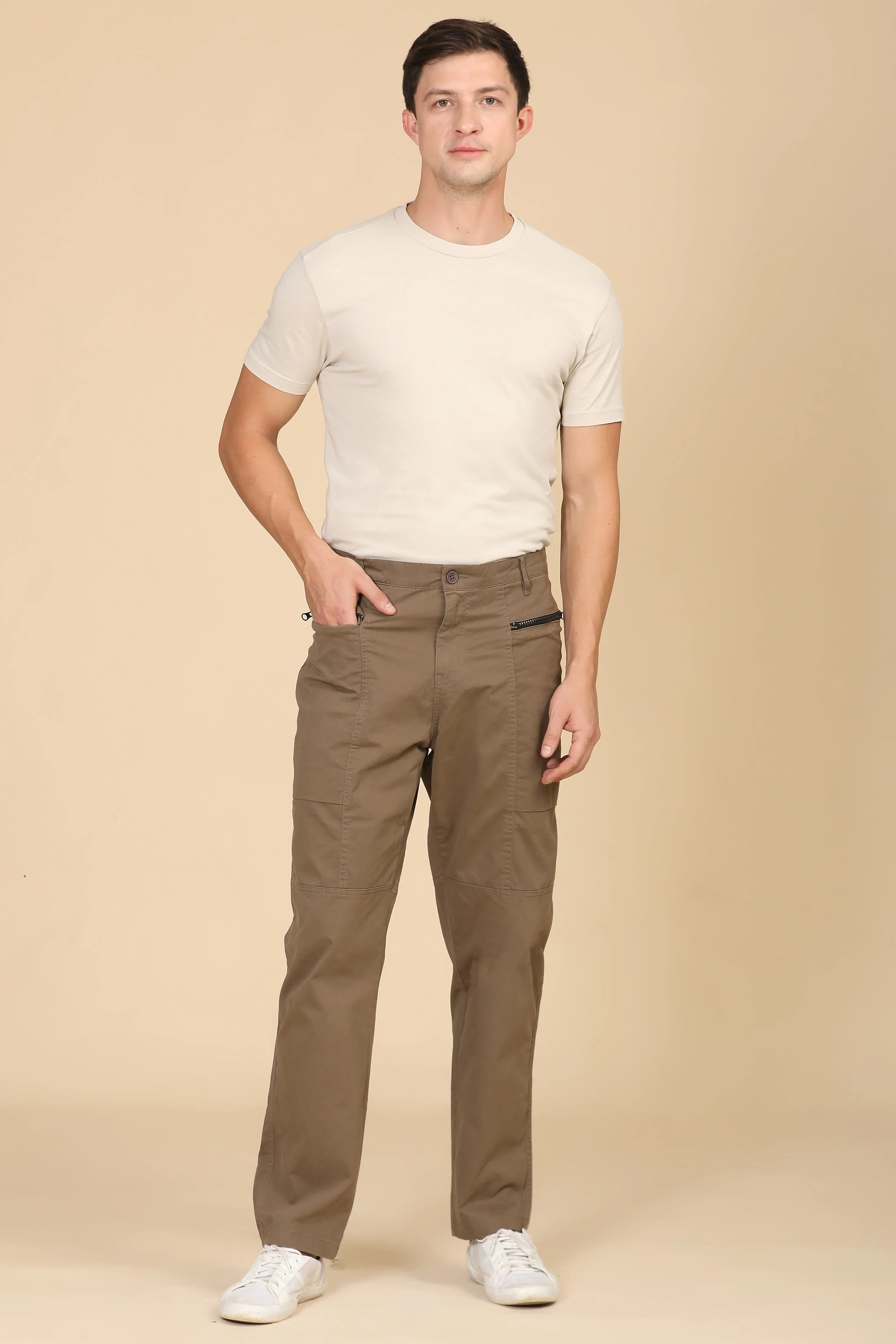 Men Infix Basic Streetwear Trouser Taupe - Image 5