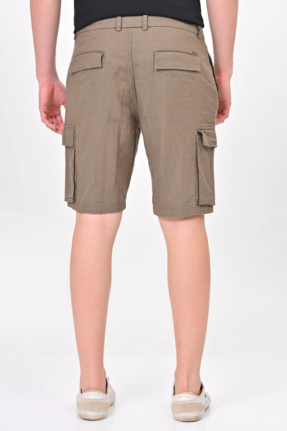 Men Infra Cotton Linen Cargo Shorts Olive - Image 5