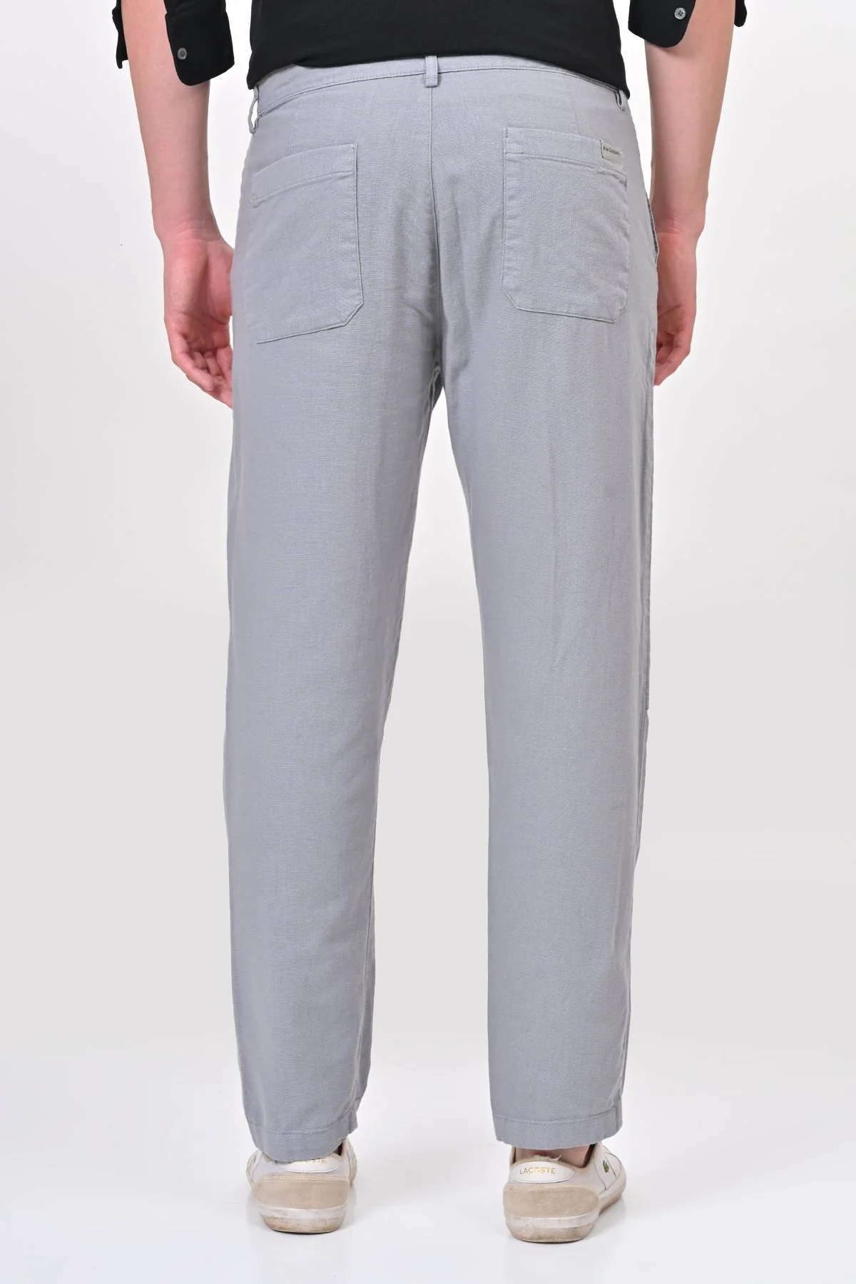 Men Ivory Linen Detailed Trouser Blue - Image 4