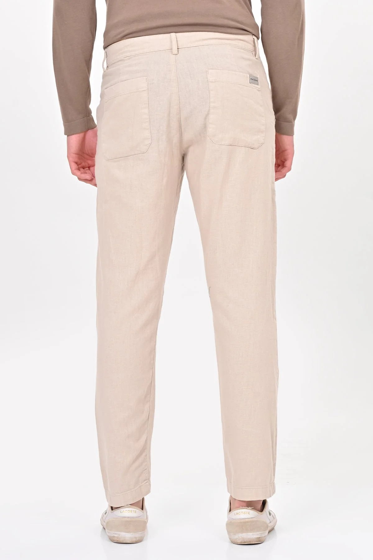 Men Ivory Linen Detailed Trouser Stone - Image 5