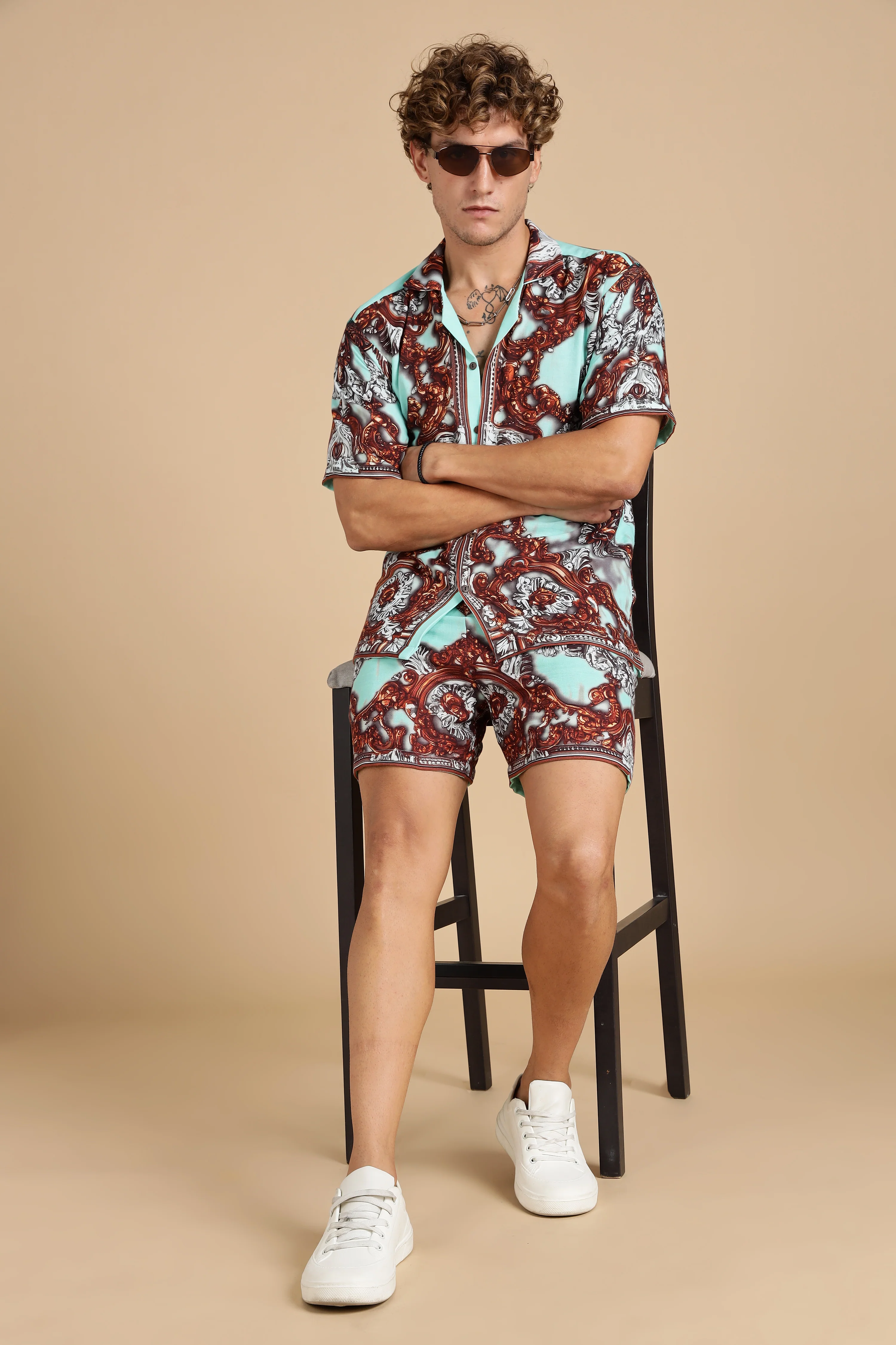 Men Jade Gauge Cotton Coord Set - Image 10