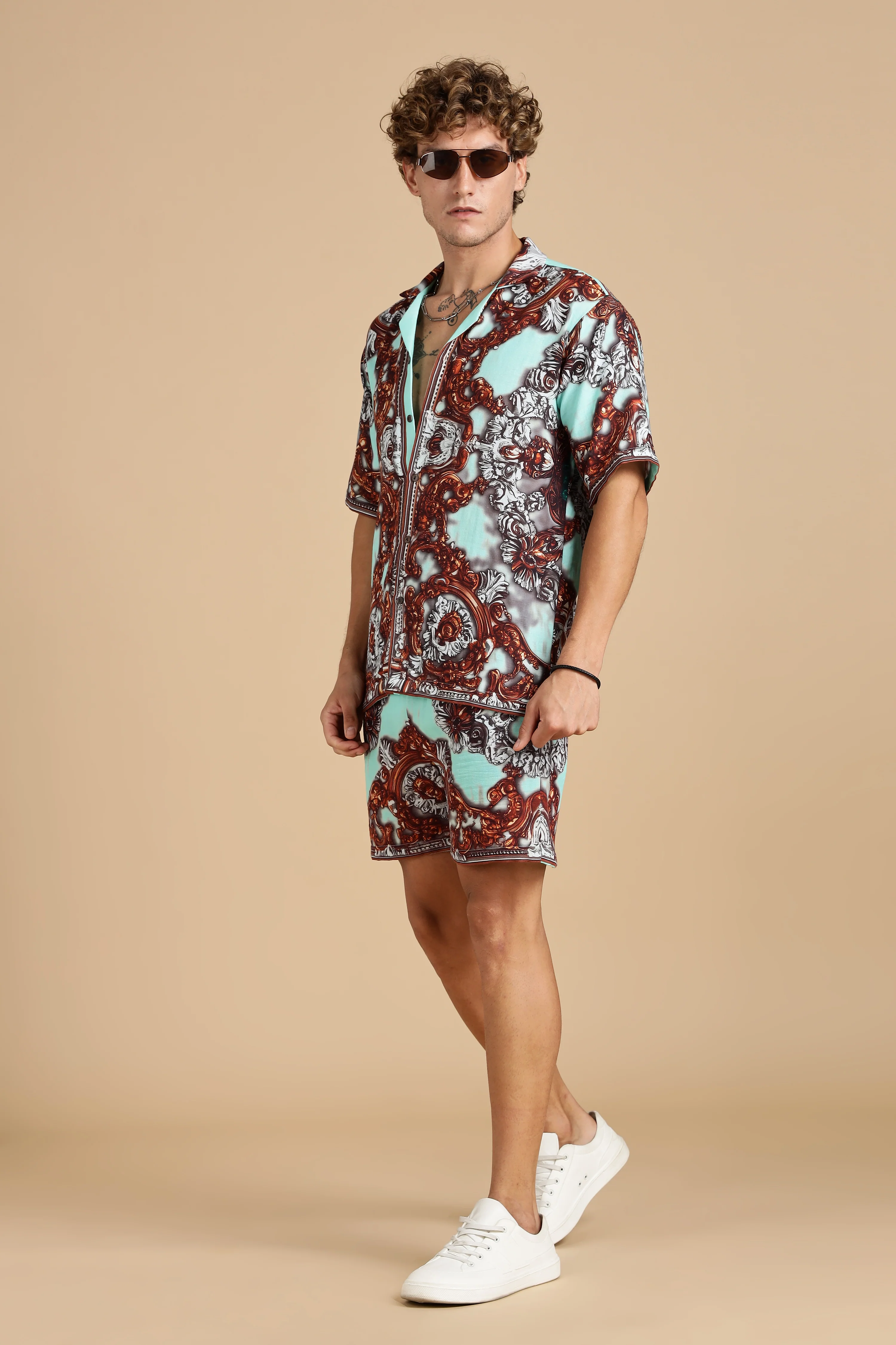 Men Jade Gauge Cotton Coord Set - Image 9