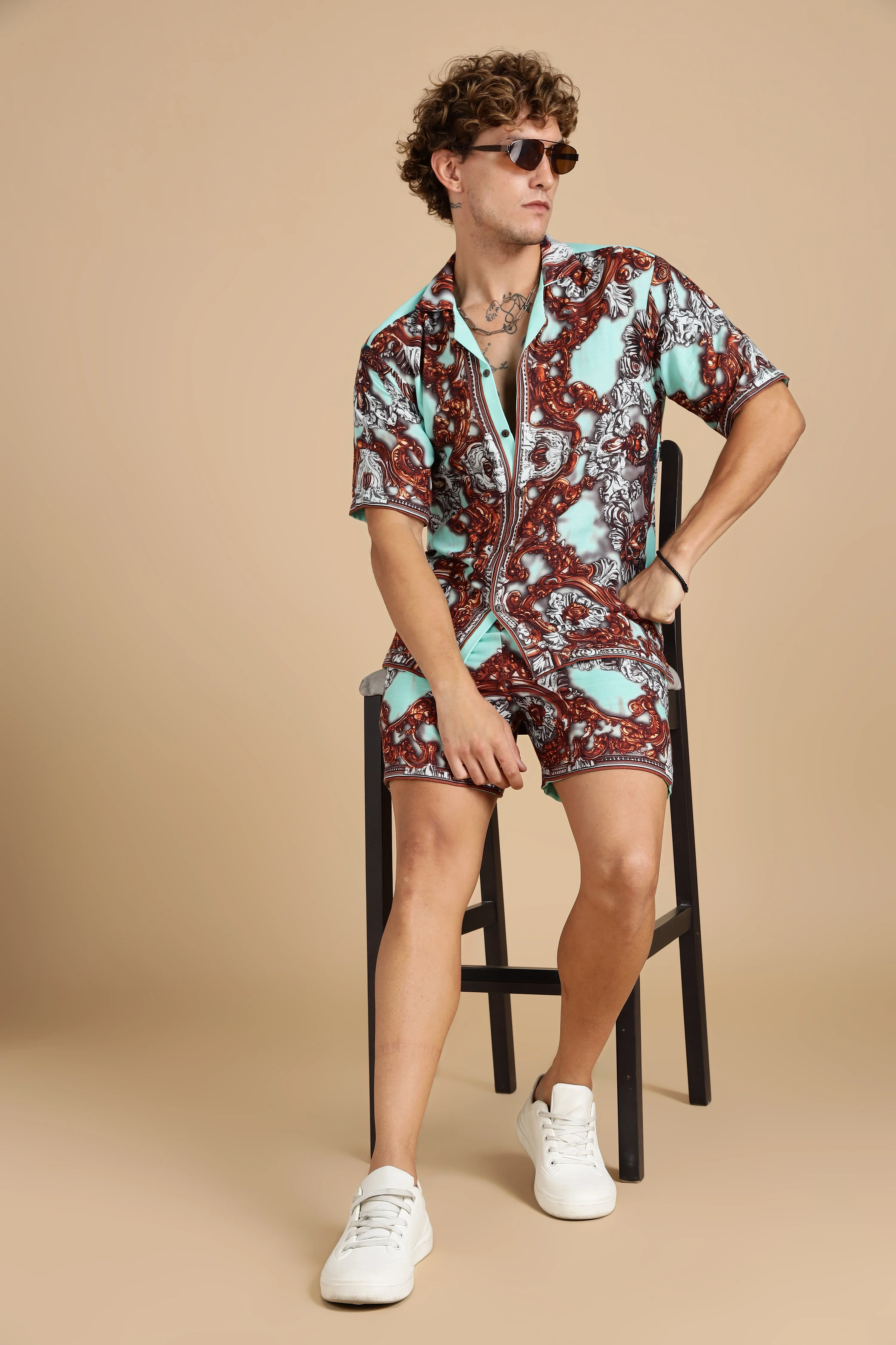 Men Jade Gauge Cotton Shorts - Image 4