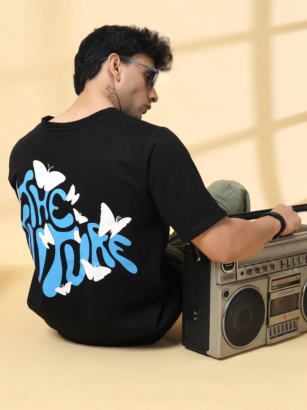 Men Jade Typography Oversized T-Shirt - Image 2