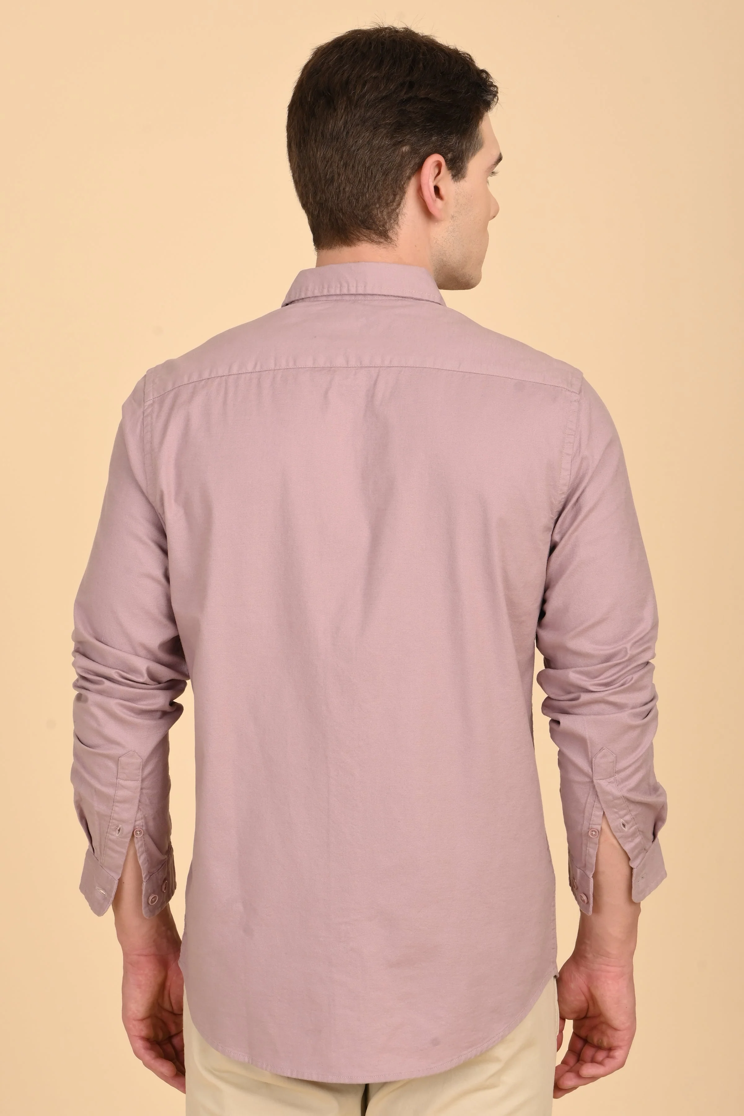 Men Janet Soft Peached Oxford Shirt Dusky Pink - Image 7