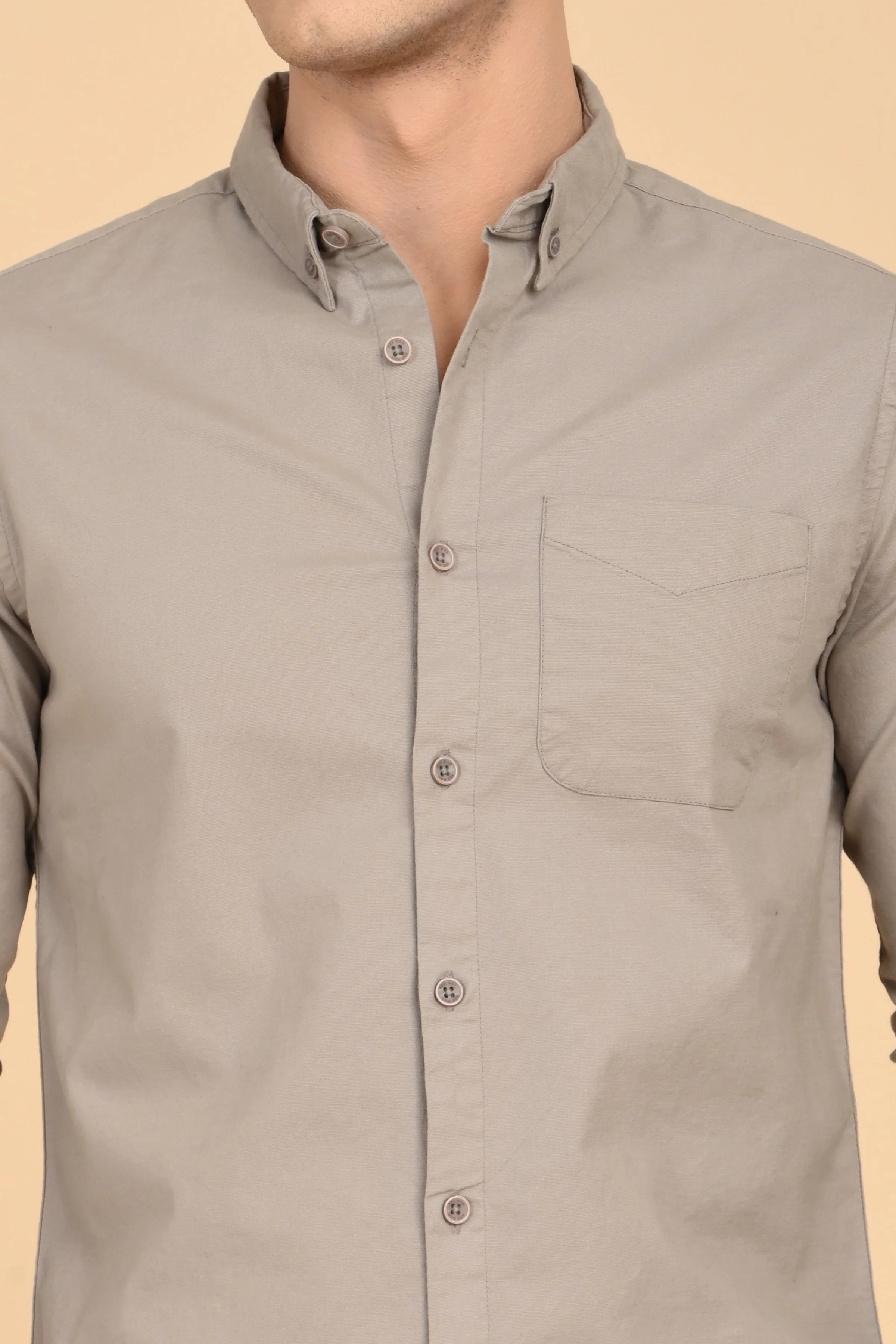 Men Janet Soft Peached Oxford Shirt Pista - Image 6