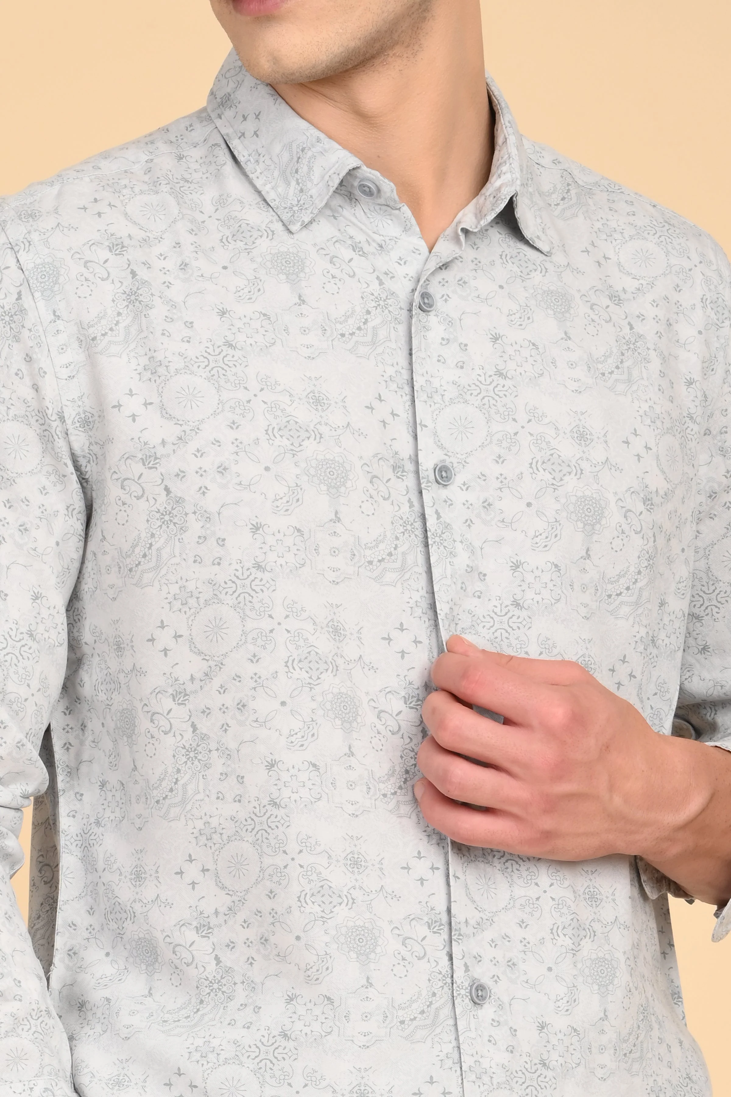 Men Jennifer Soft Cotton Printed Shirt Blue - Image 2
