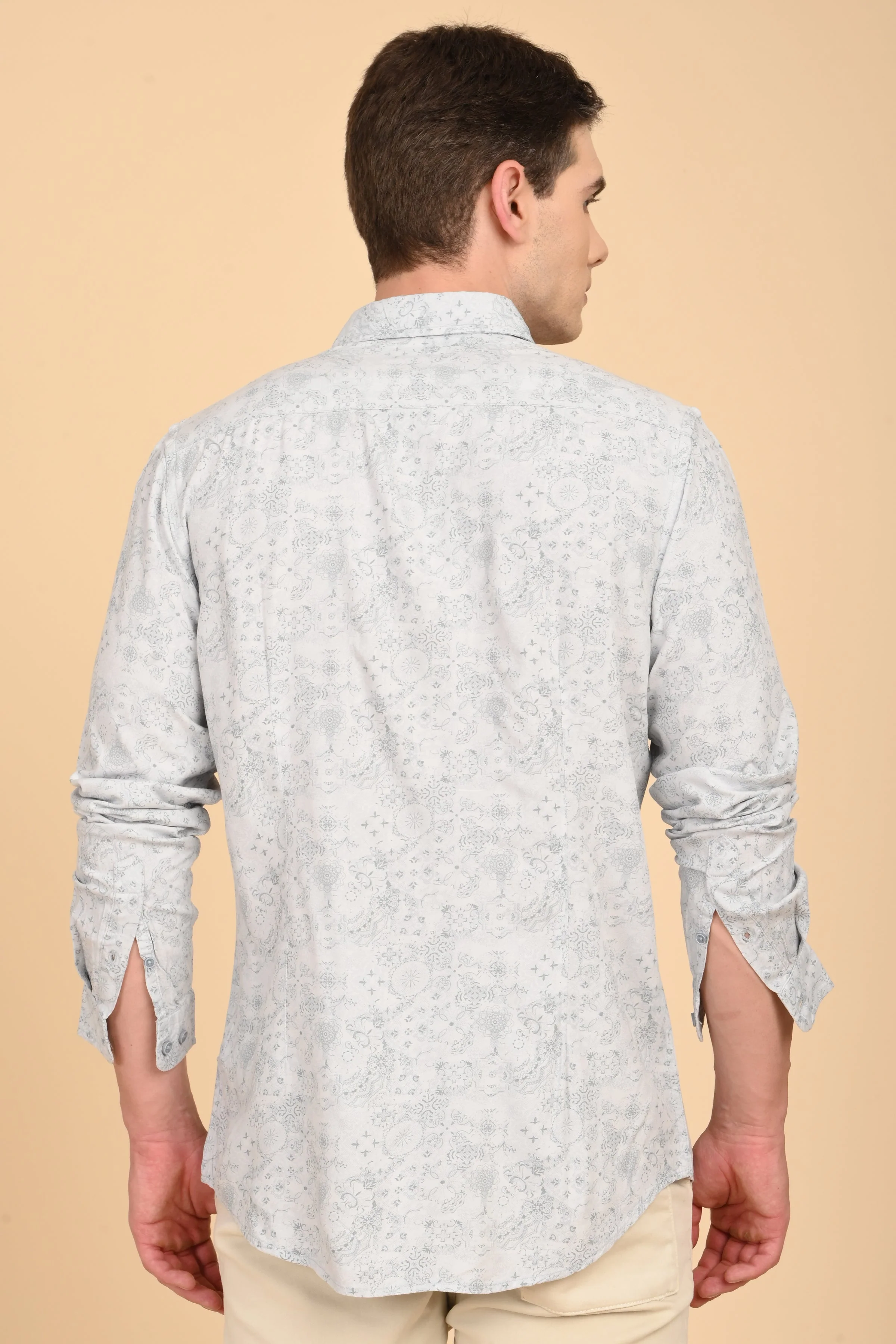 Men Jennifer Soft Cotton Printed Shirt Blue - Image 7