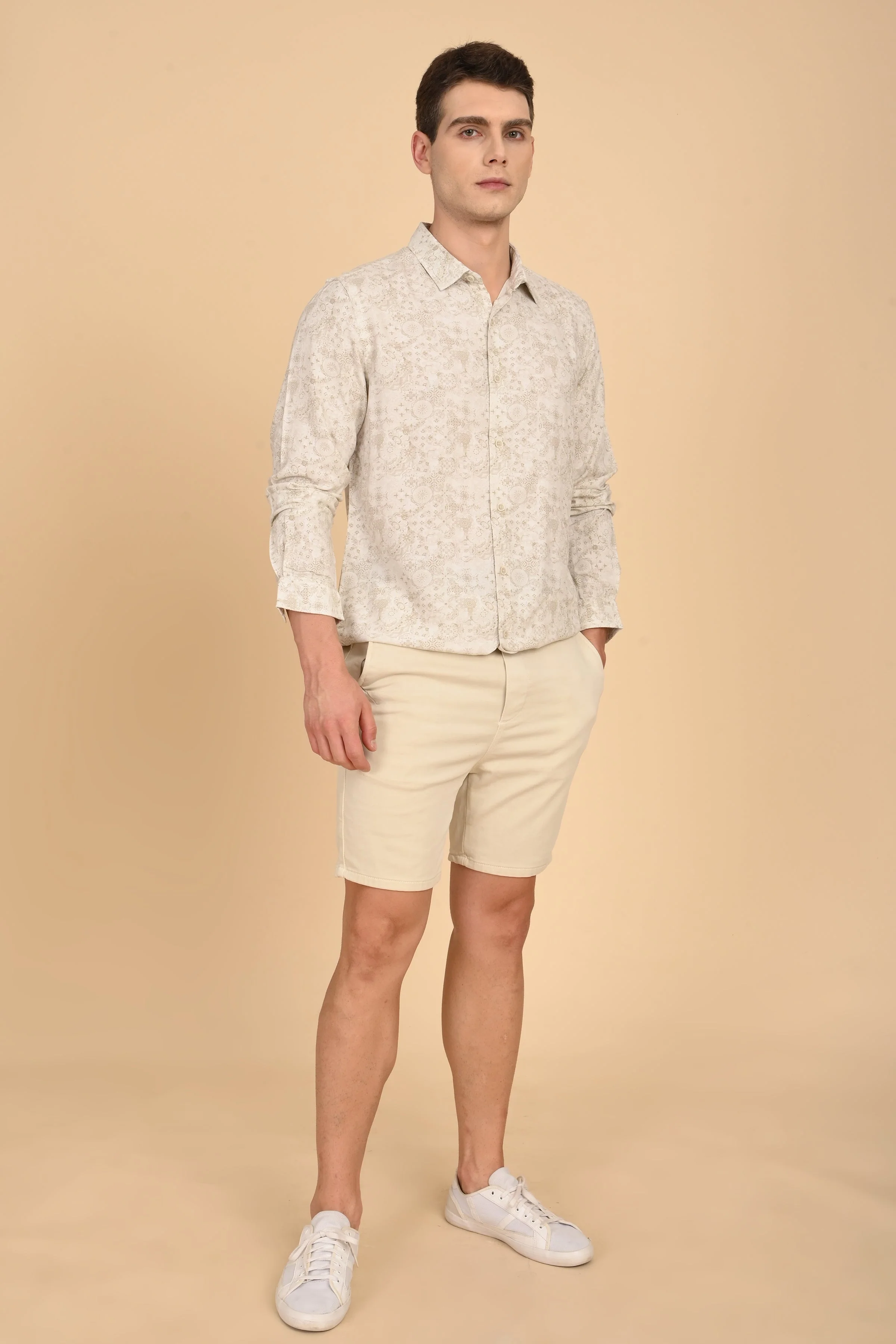 Men Jennifer Soft Cotton Printed Shirt Green - Image 4
