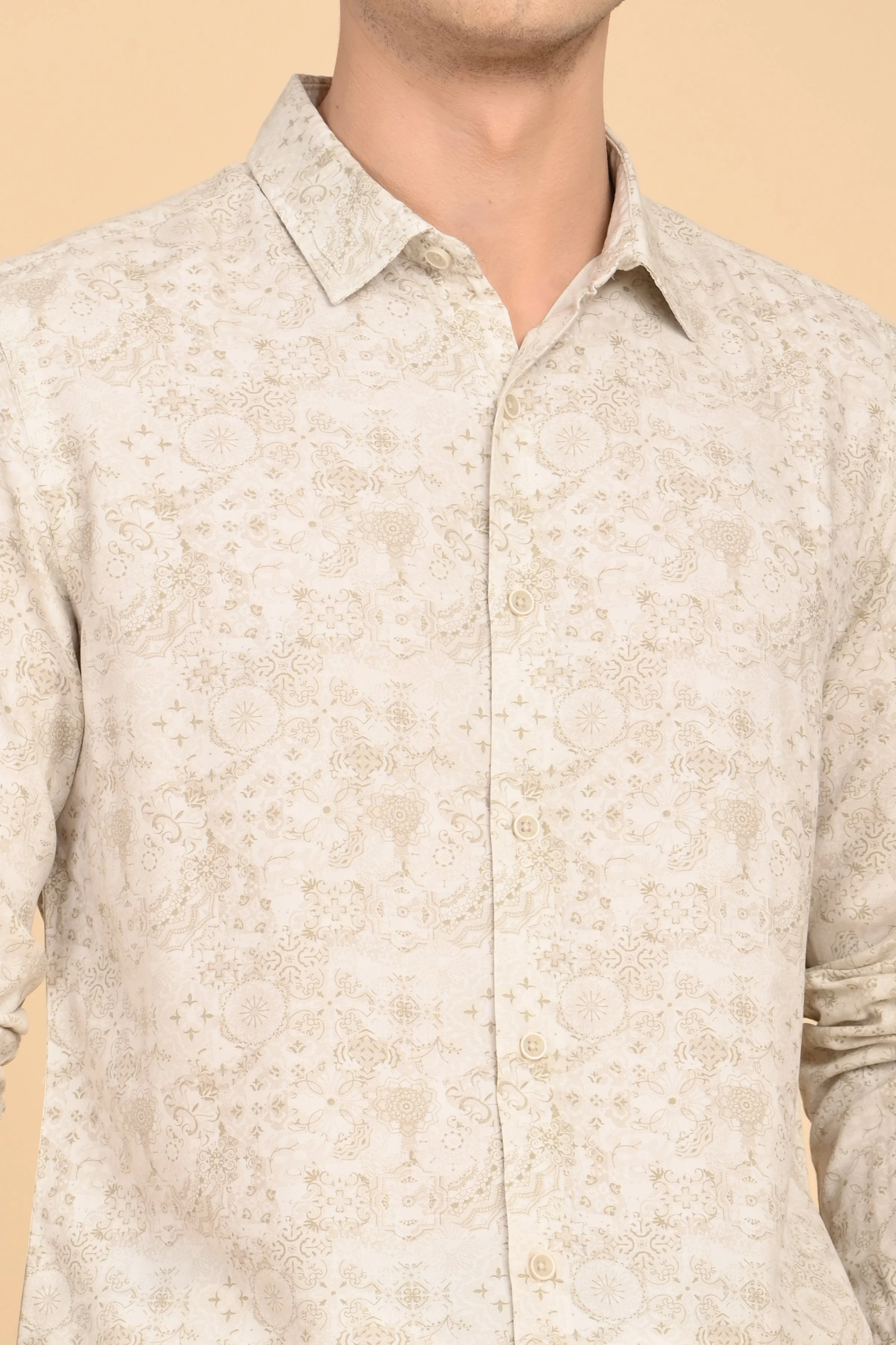 Men Jennifer Soft Cotton Printed Shirt Green - Image 5
