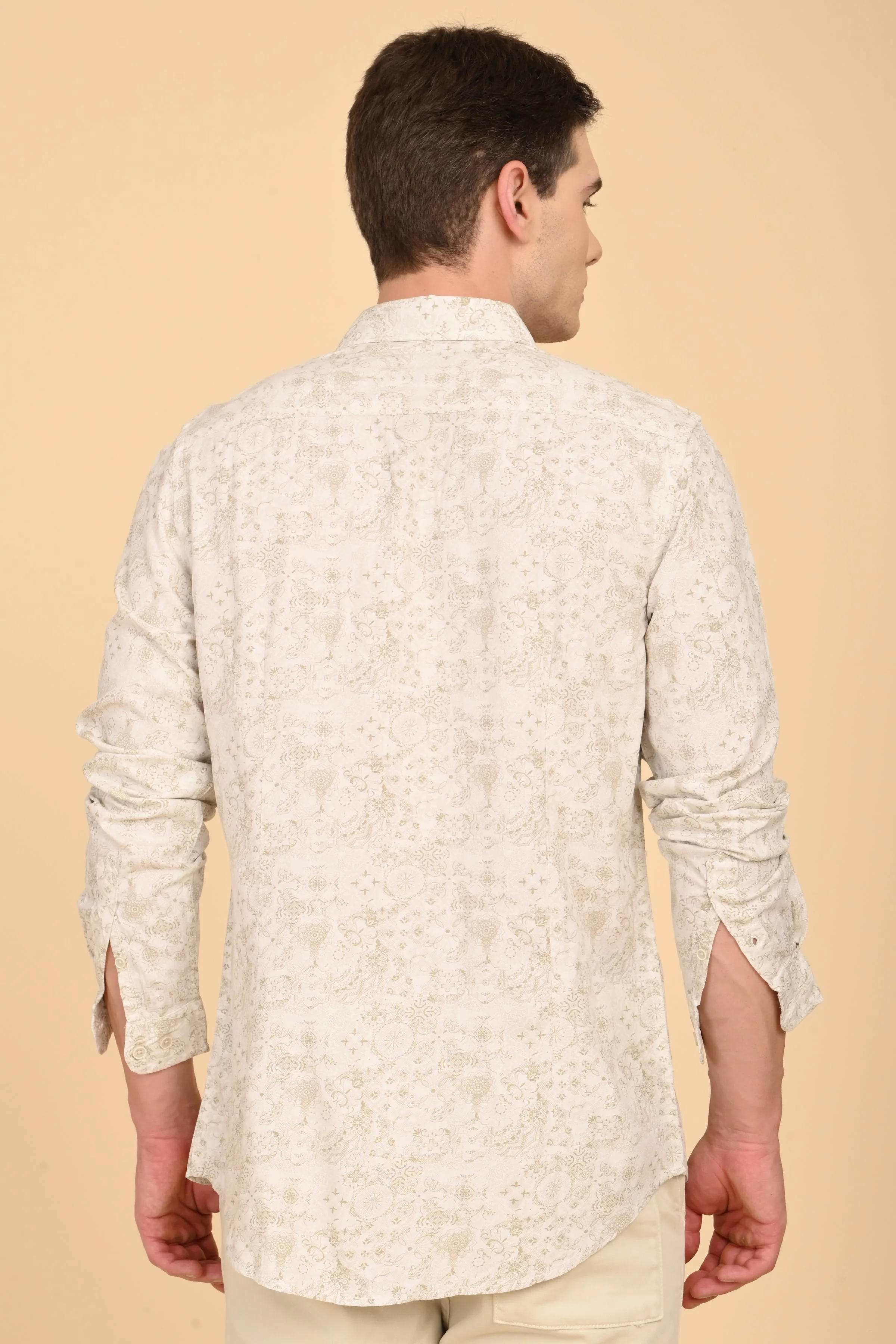 Men Jennifer Soft Cotton Printed Shirt Green - Image 7