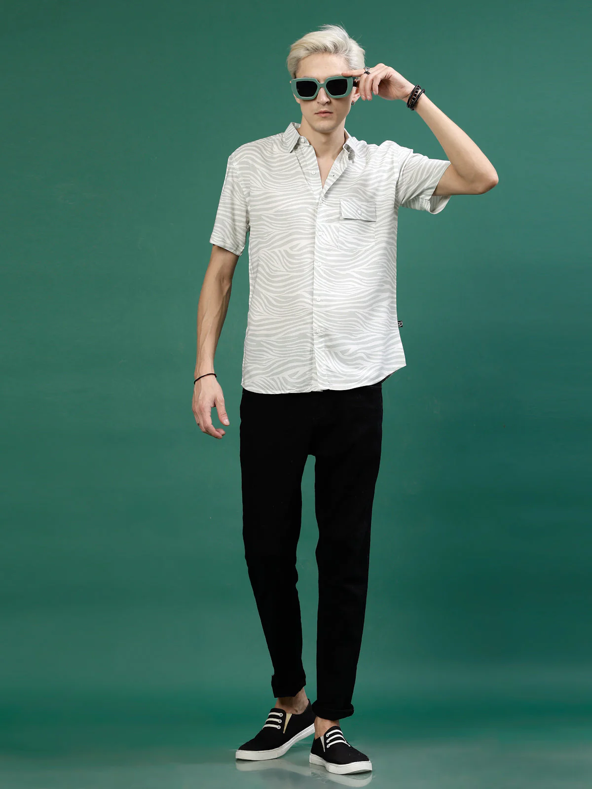 Men Jungle Tribe Slim Fit Rayon Print Shirt - Image 2