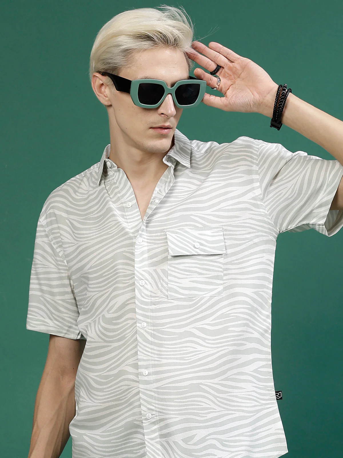 Men Jungle Tribe Slim Fit Rayon Print Shirt - Image 3