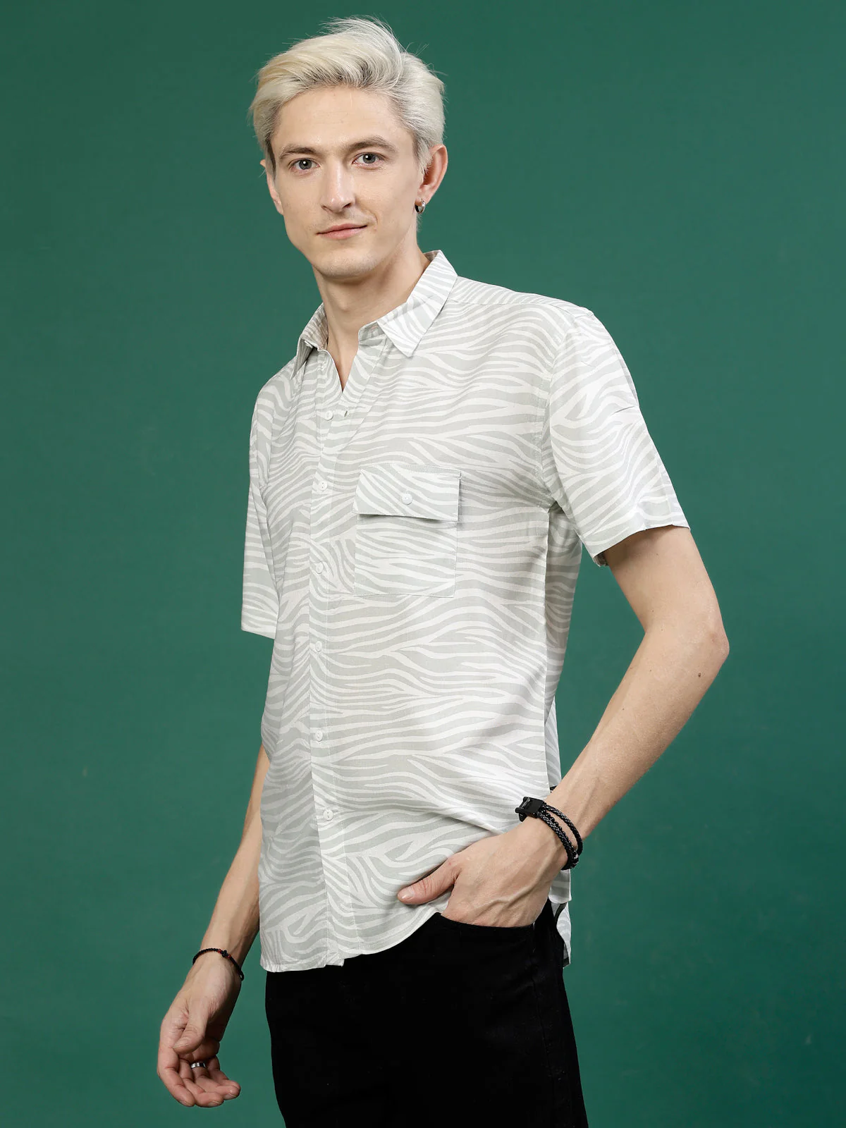 Men Jungle Tribe Slim Fit Rayon Print Shirt - Image 4