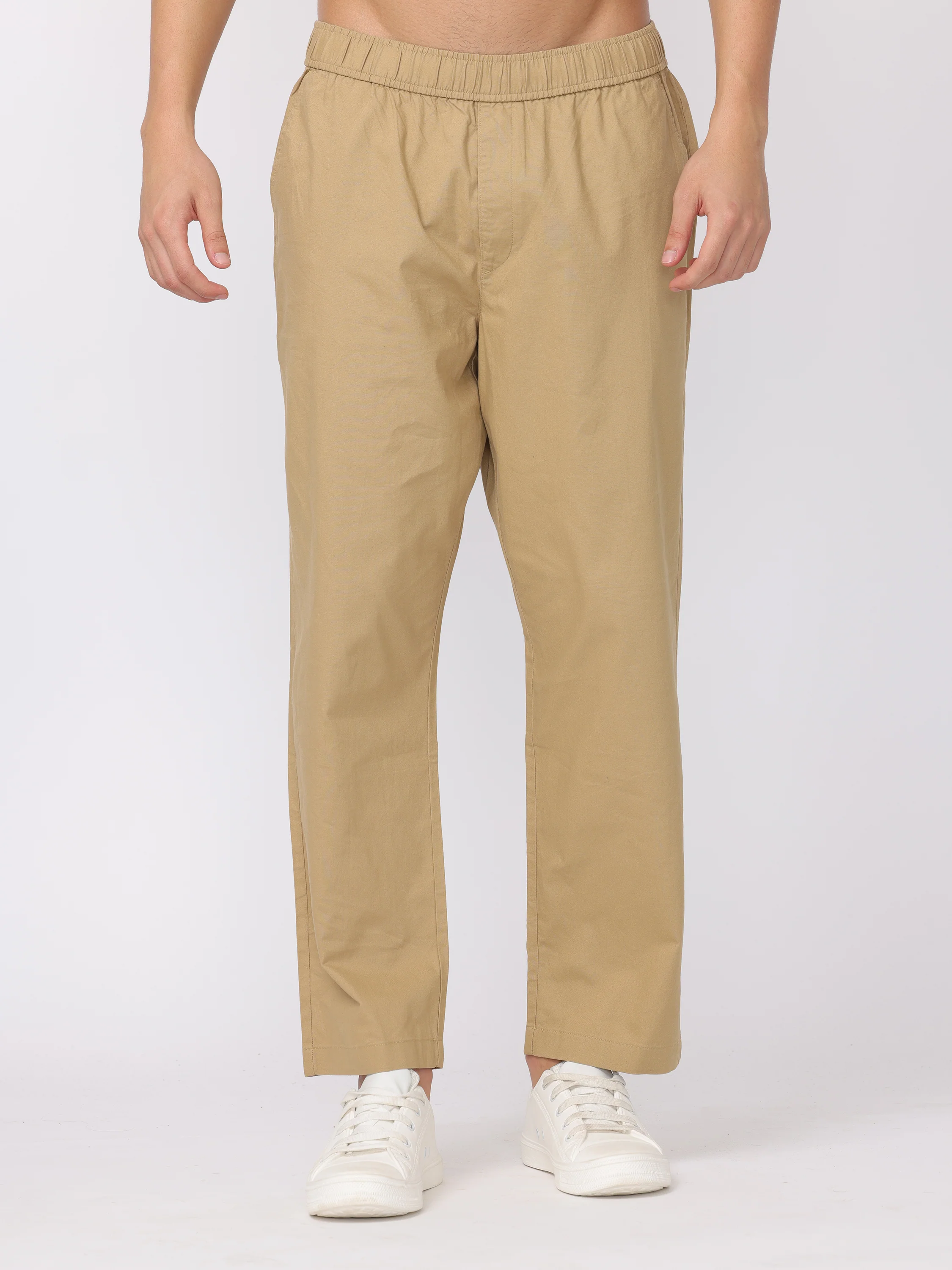 Men Khakhi Relaxed Fit Pants - Image 3