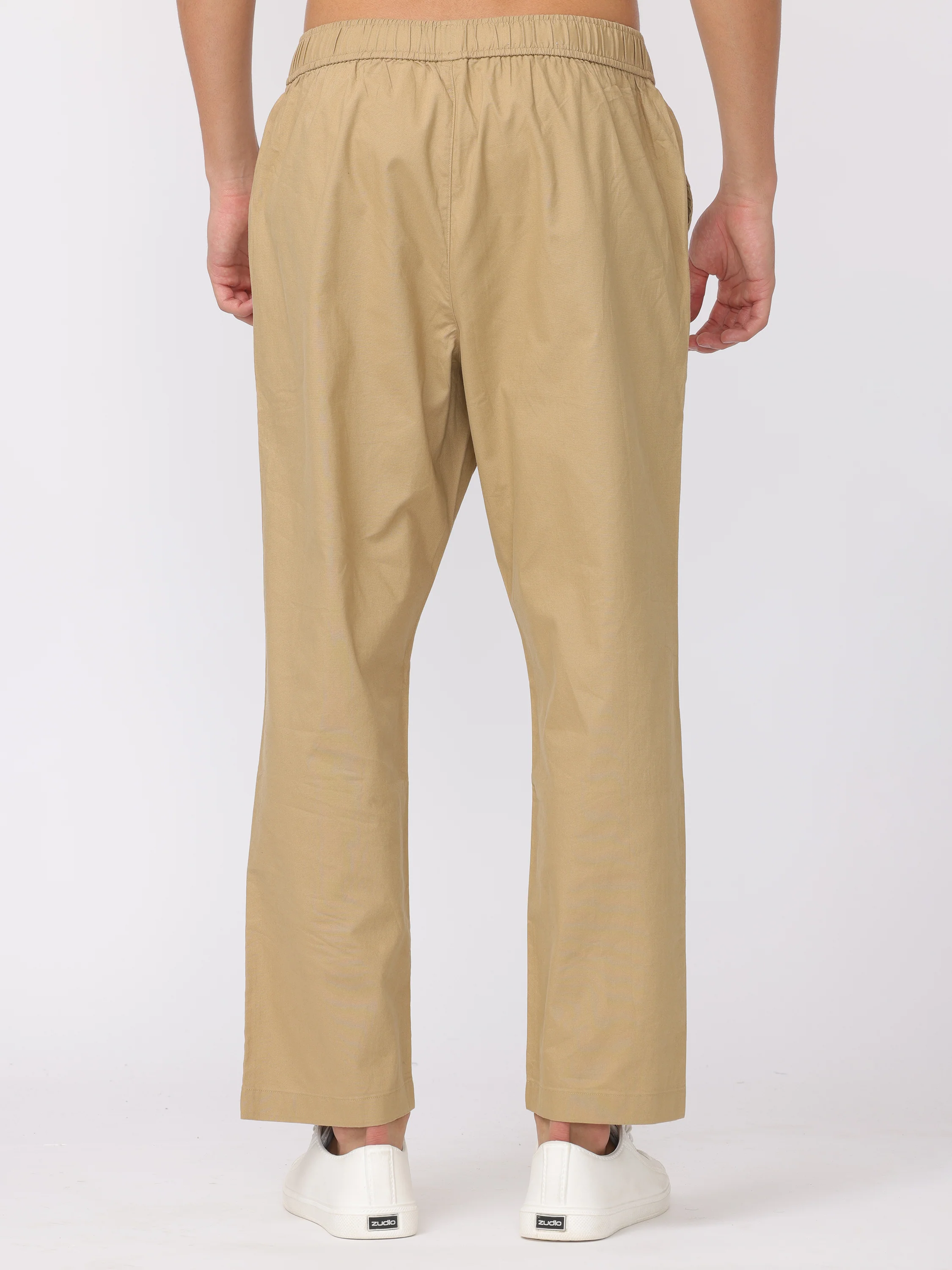 Men Khakhi Relaxed Fit Pants - Image 5