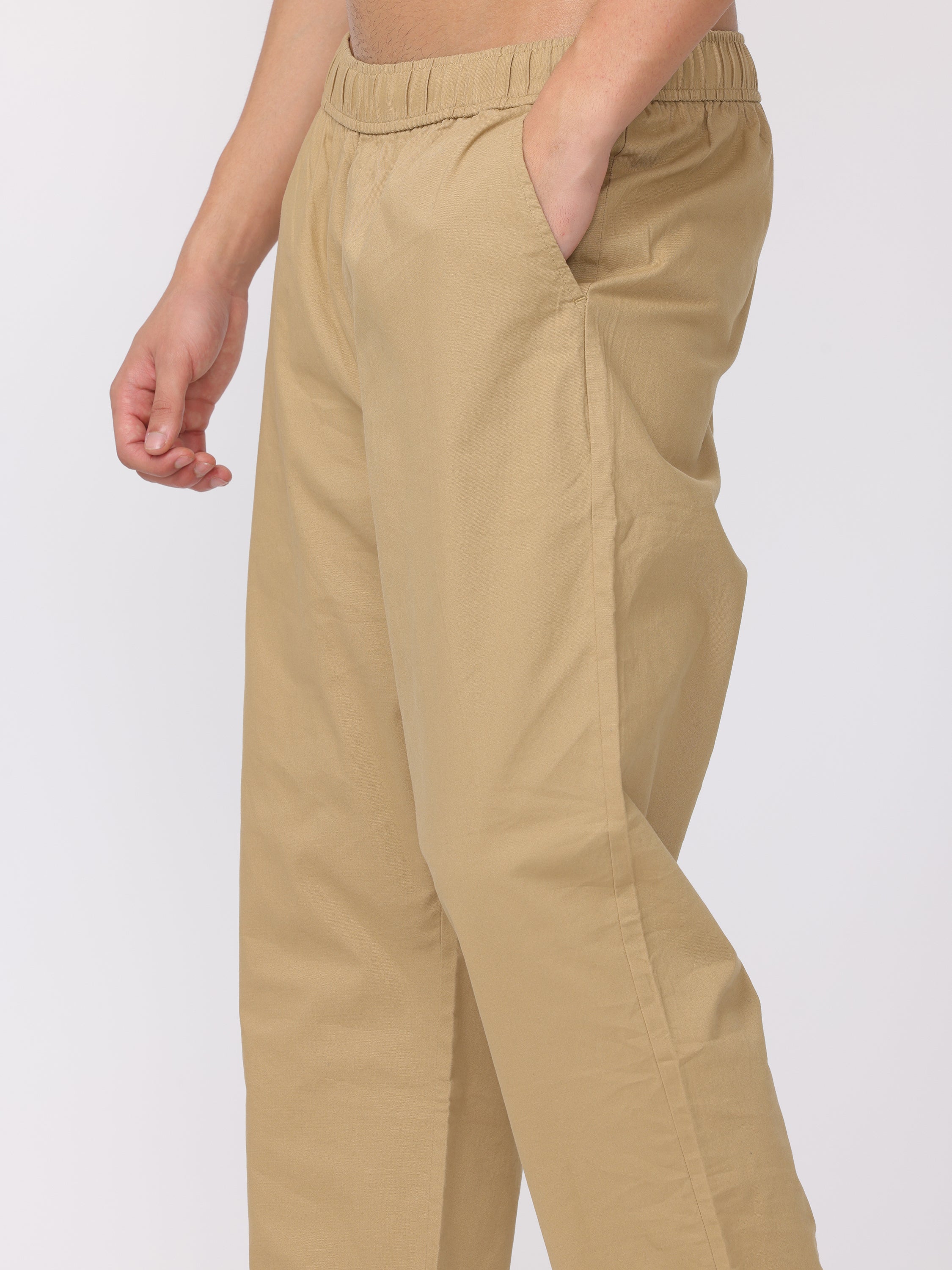 Men Khakhi Relaxed Fit Pants - Image 6