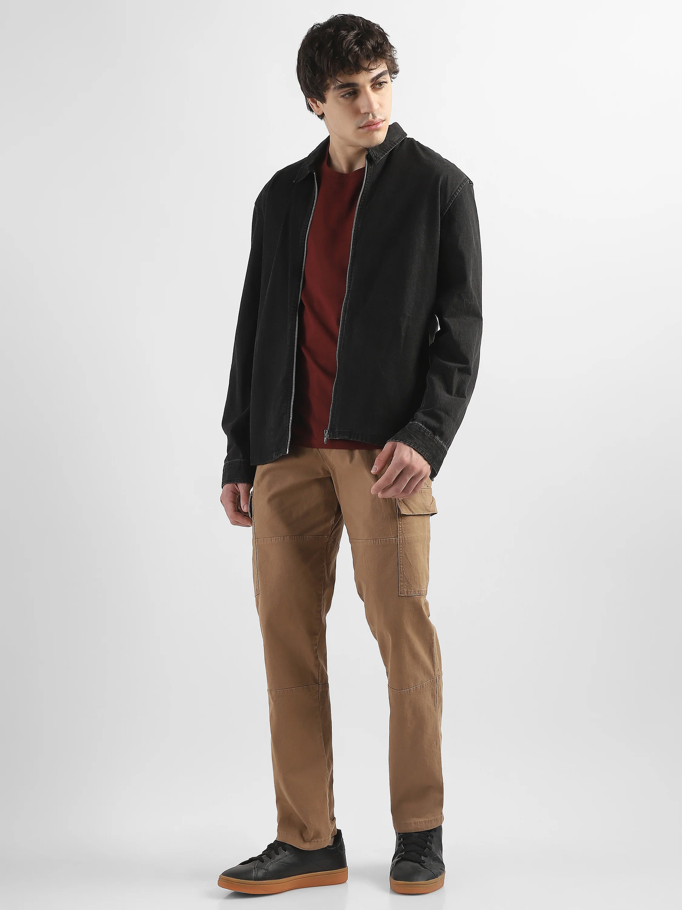 Men Khaki Comfort Cargo Pants with 6 Pockets - Image 3