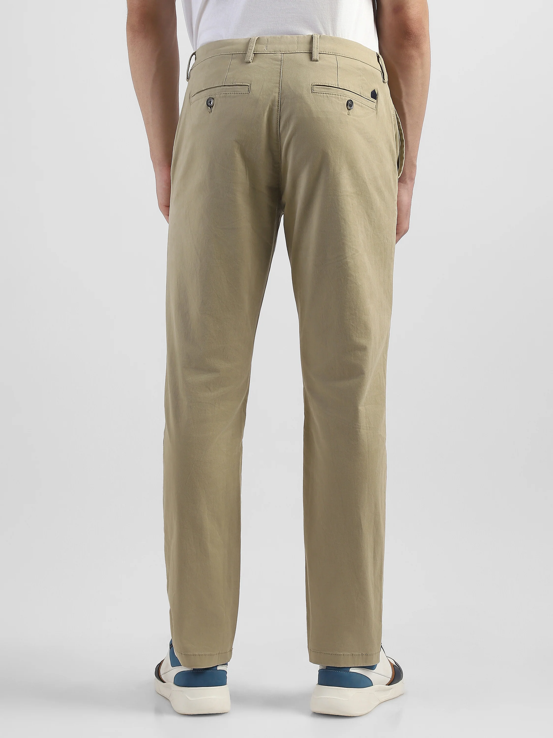 Men Khaki Mid Rise Formal Trouser - Image 4