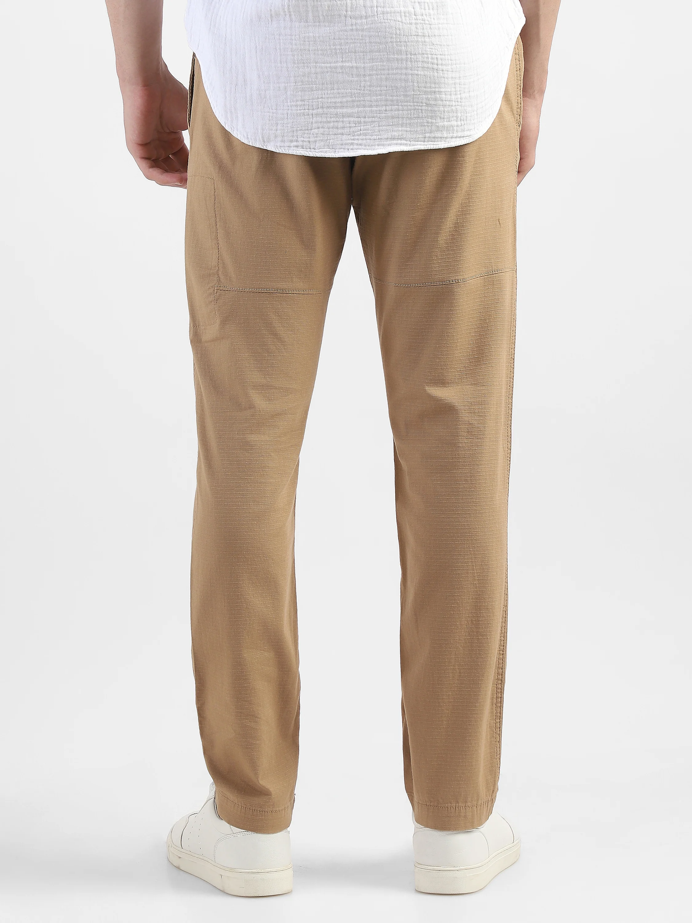 Men Khaki Jogger with 5 Pockets Elasticated Waist - Image 2