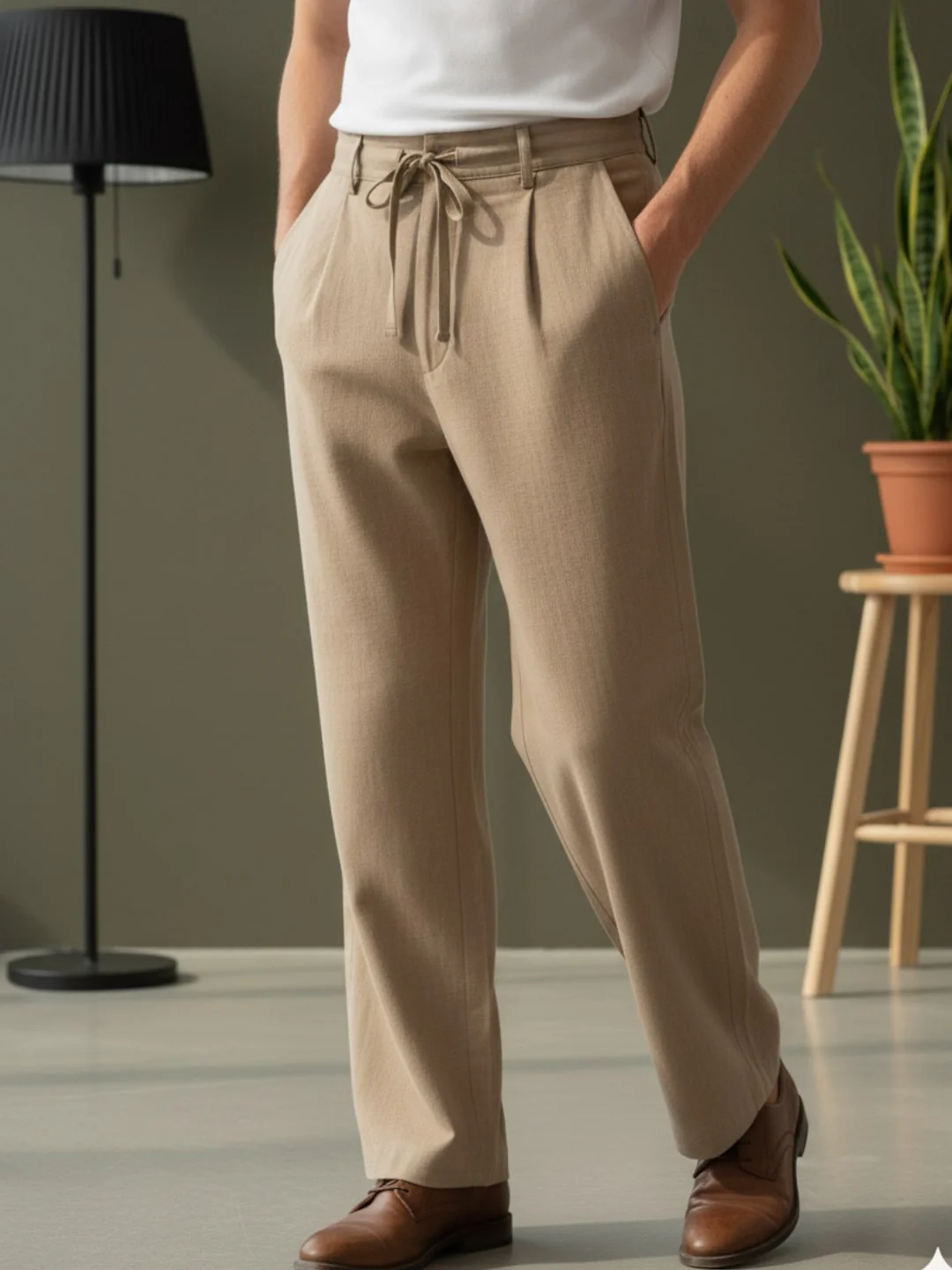 Men Khaki Korean Pant - Image 2