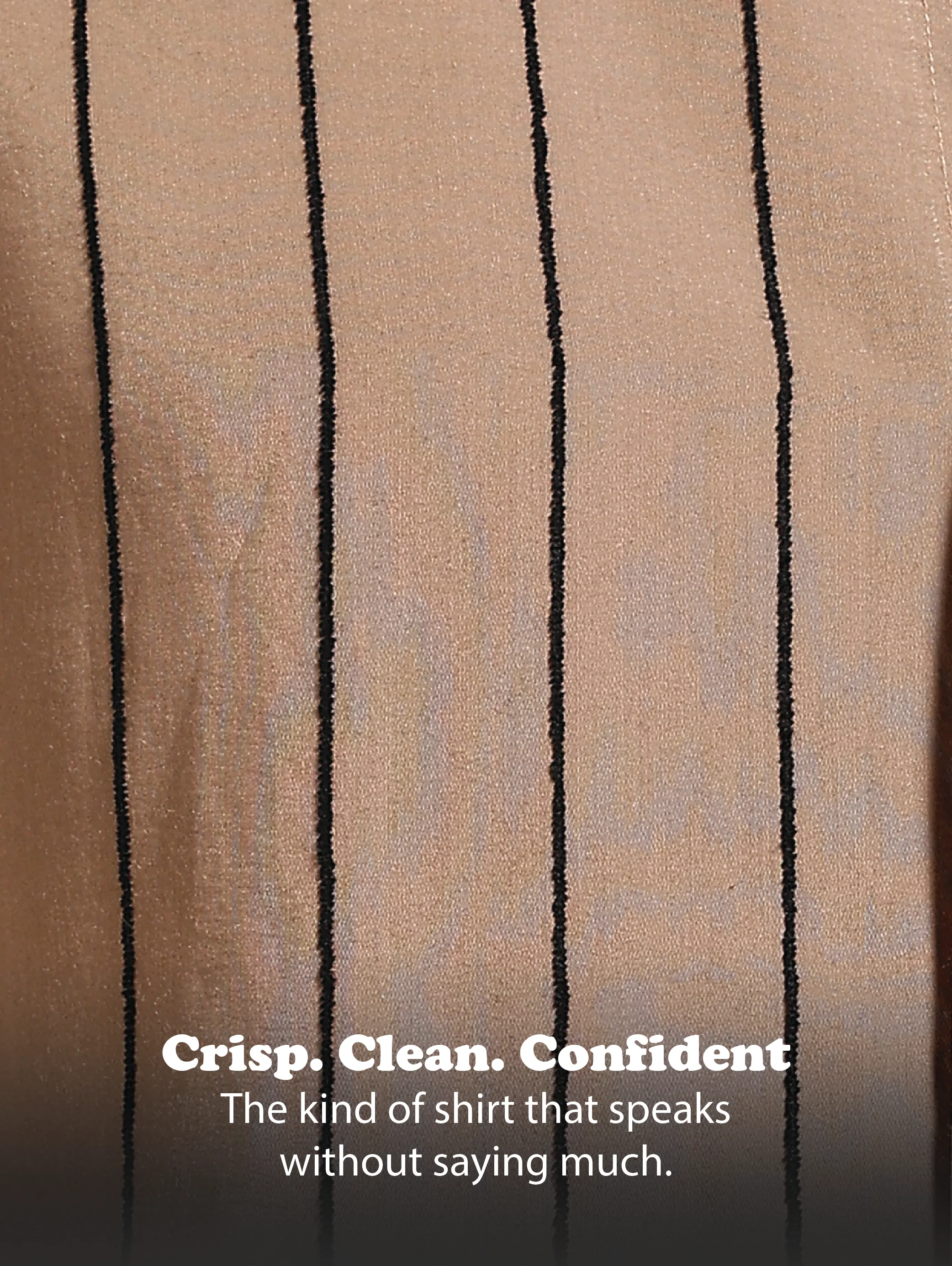 Men Khaki Nylon Slim Fit Striped Shirt - Image 13