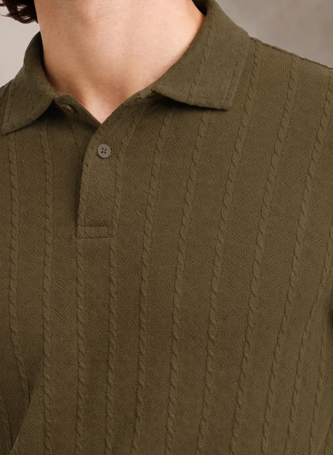 Men Khaki Polo T-Shirt - Image 2