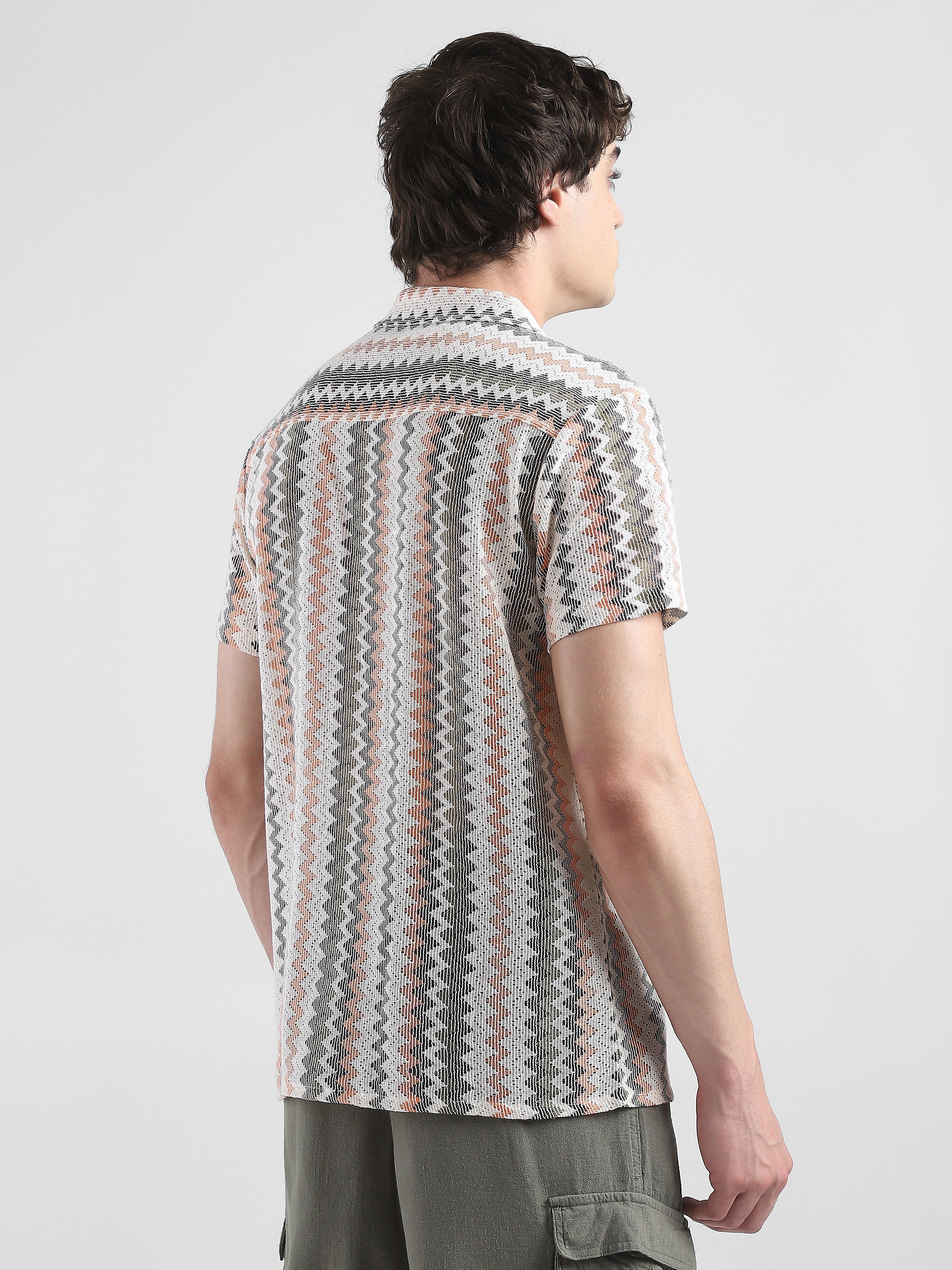 Men Crochet Multi Color Casual Shirt - Image 4