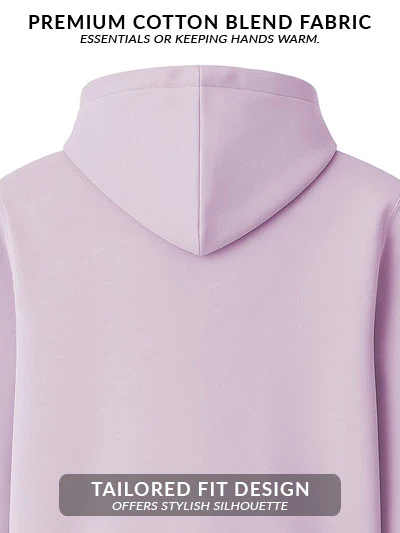 Men Lavender Cotton Fleece Printed Hoodie - Image 4
