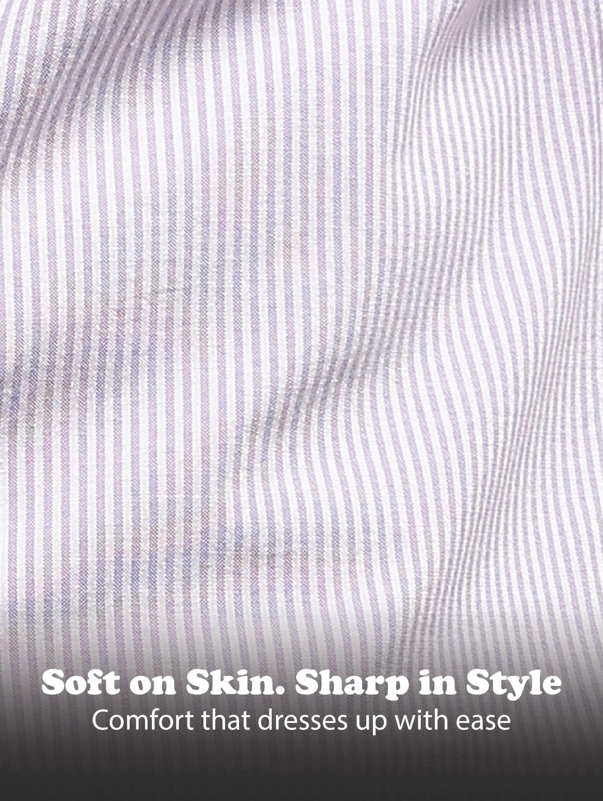 Men Lavender Cotton Oxford Slim Fit Striped Shirt - Image 12