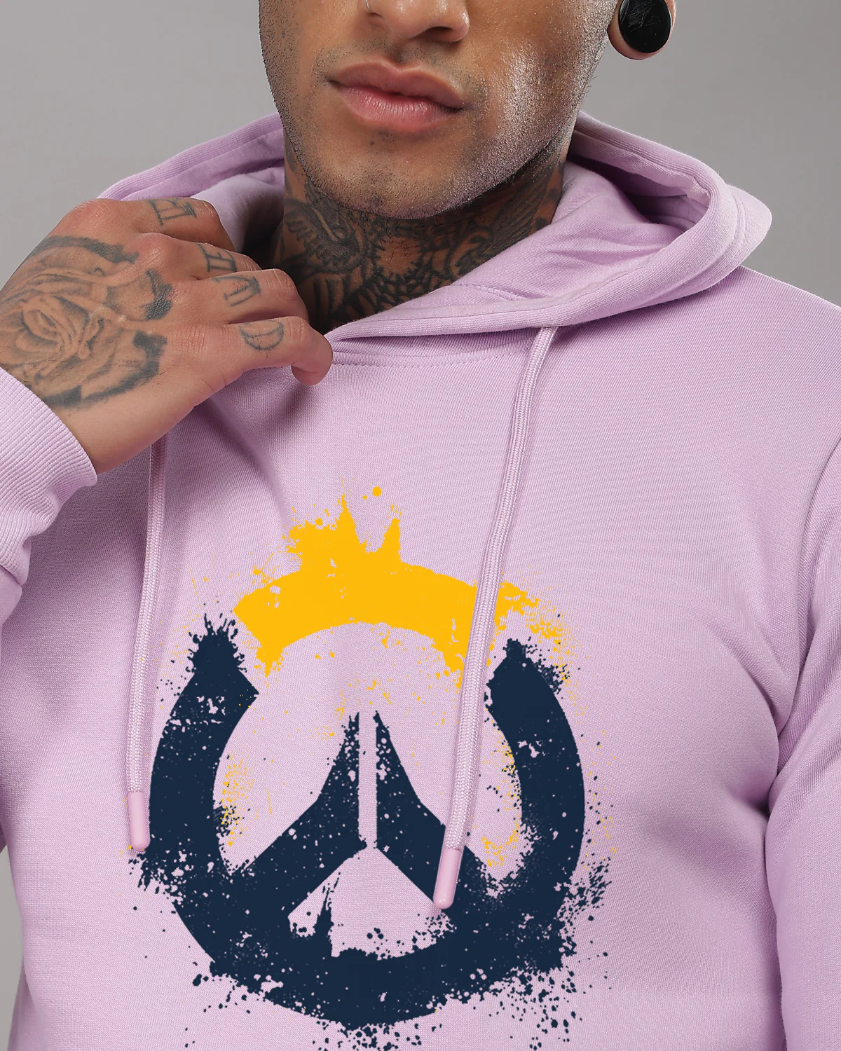 Men Lavender Long Lasting Printed Hoodie - Image 4