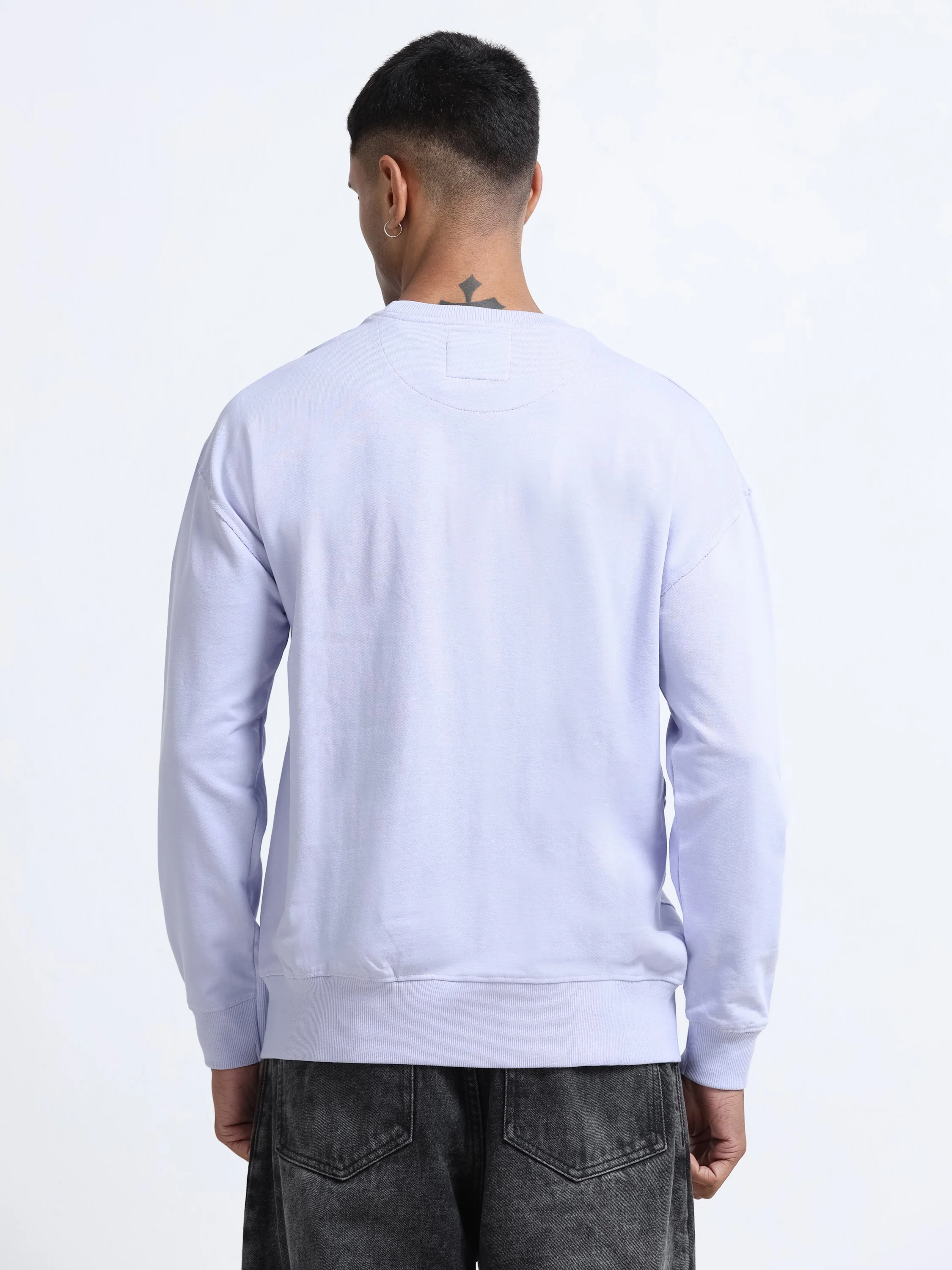Men Lavender Oversized Sweatshirt - Image 4