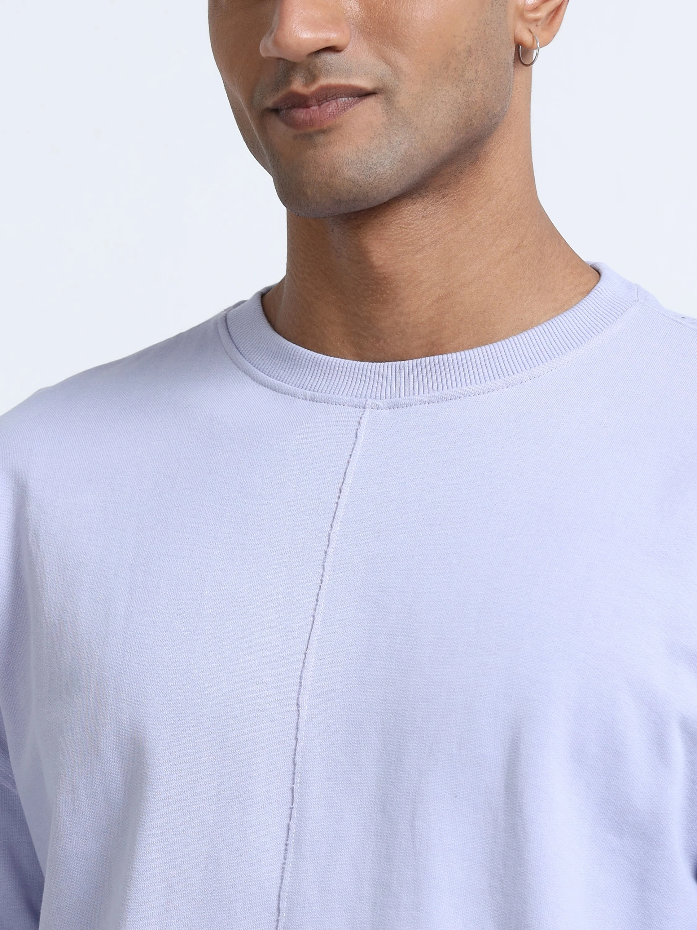 Men Lavender Oversized Sweatshirt - Image 5