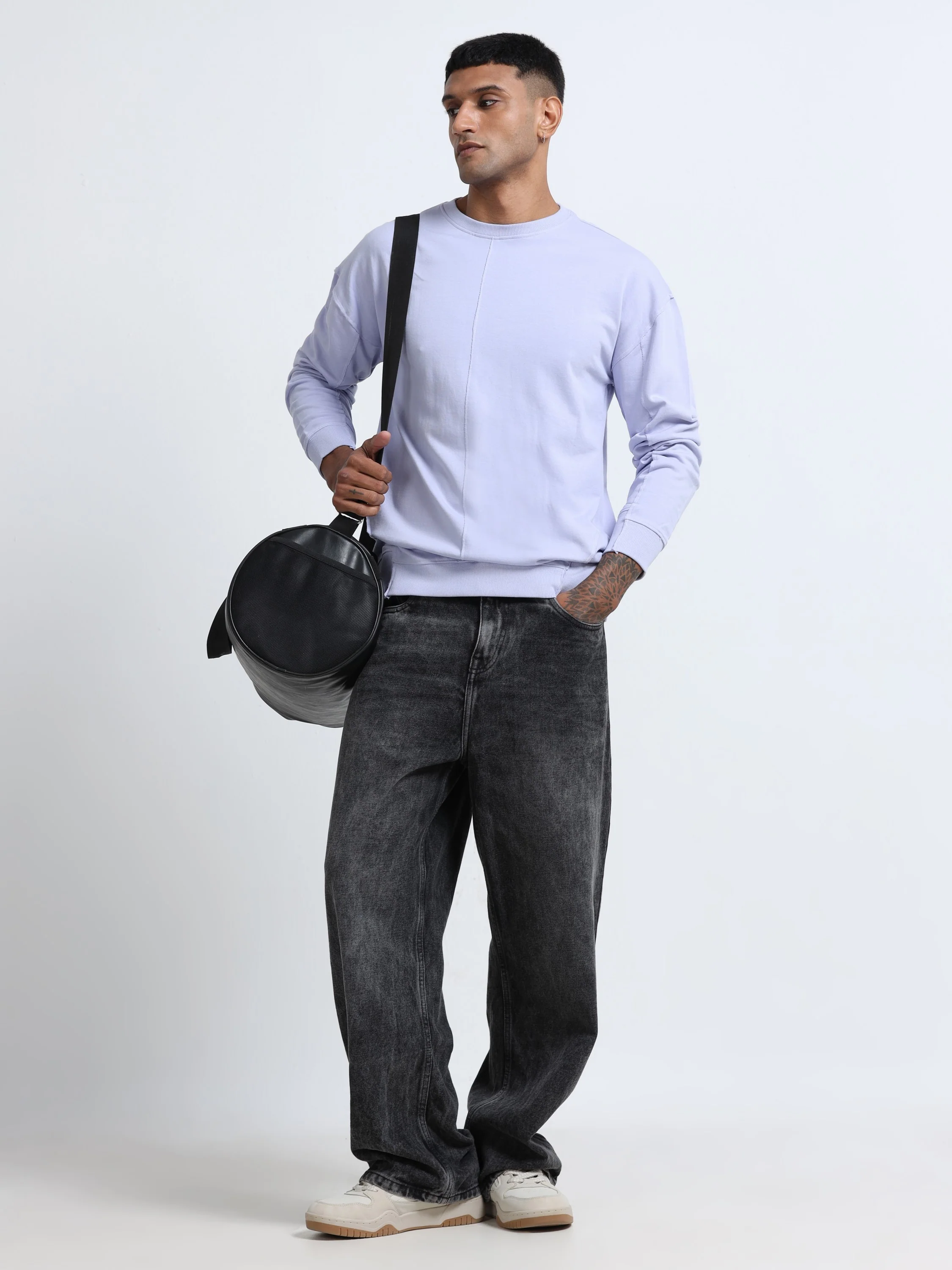 Men Lavender Oversized Sweatshirt - Image 6