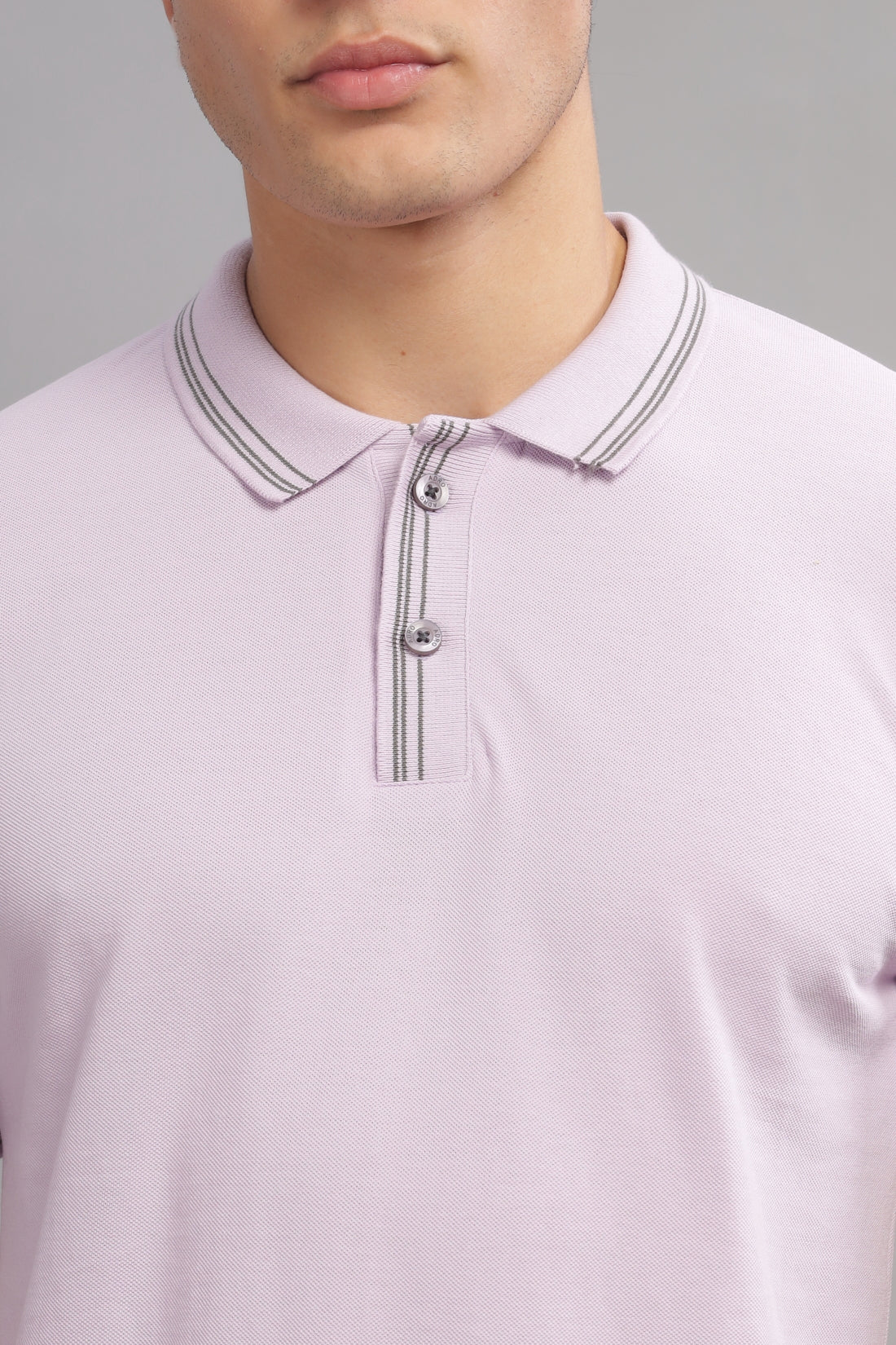 Men Lavender Regular Fit Polo T-Shirt - Image 2
