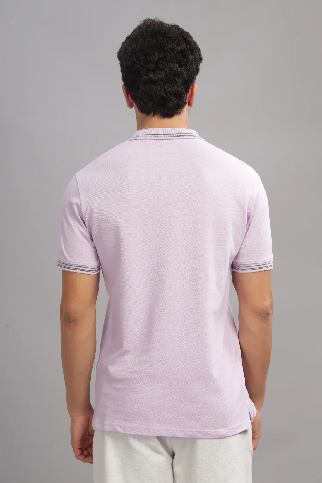 Men Lavender Regular Fit Polo T-Shirt - Image 5
