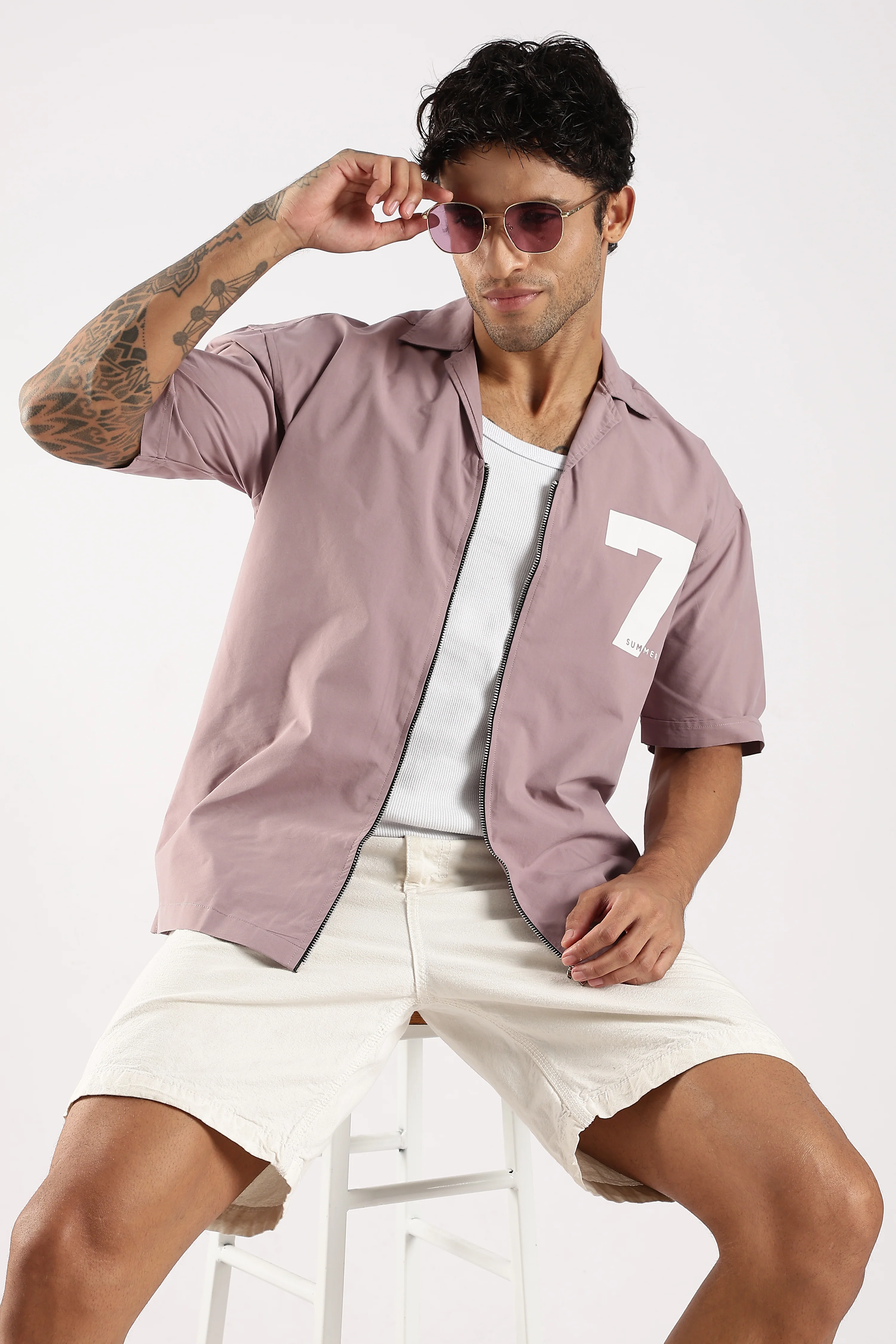 Men Lavender Slim Fit Shirt - Image 10