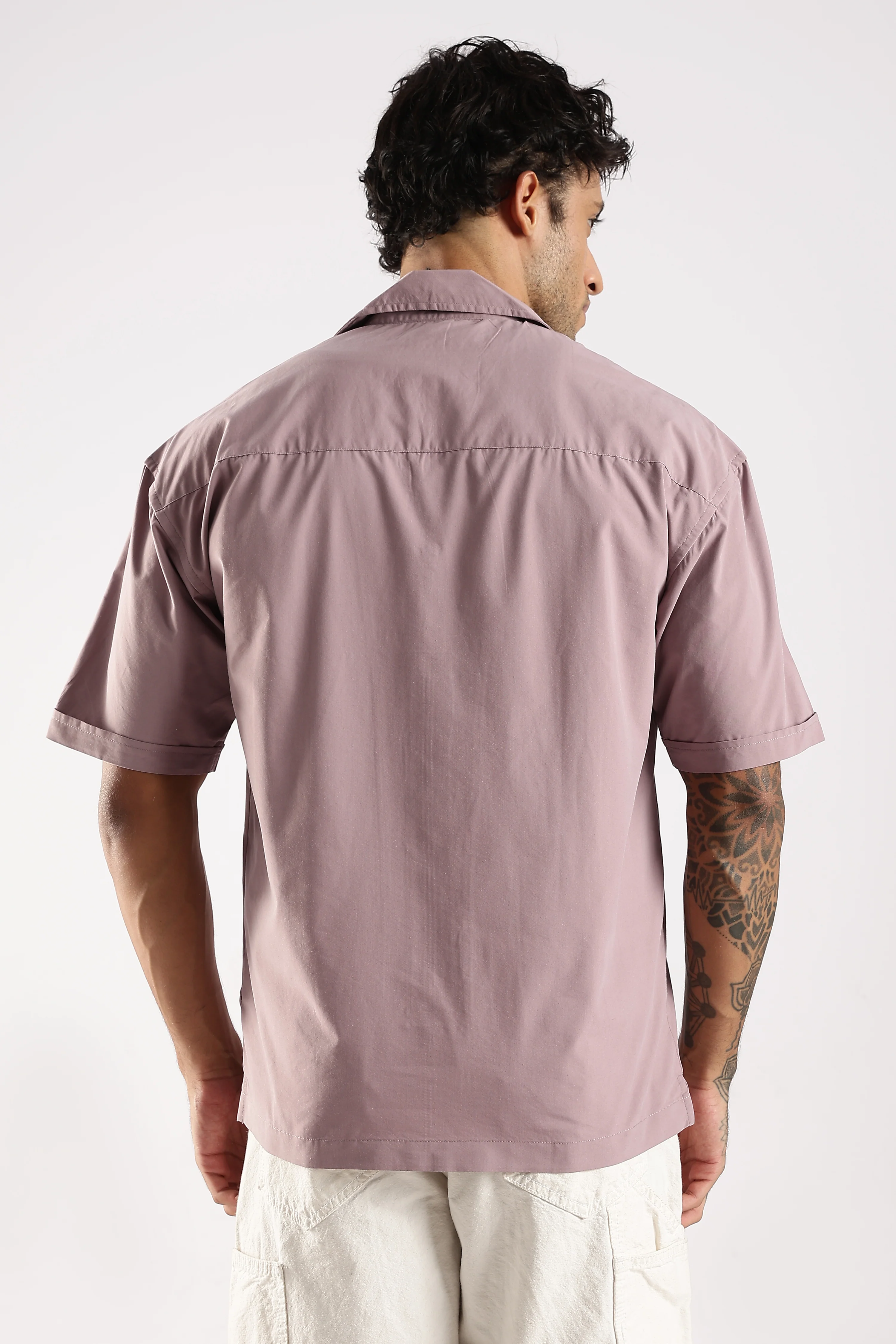 Men Lavender Slim Fit Shirt - Image 2