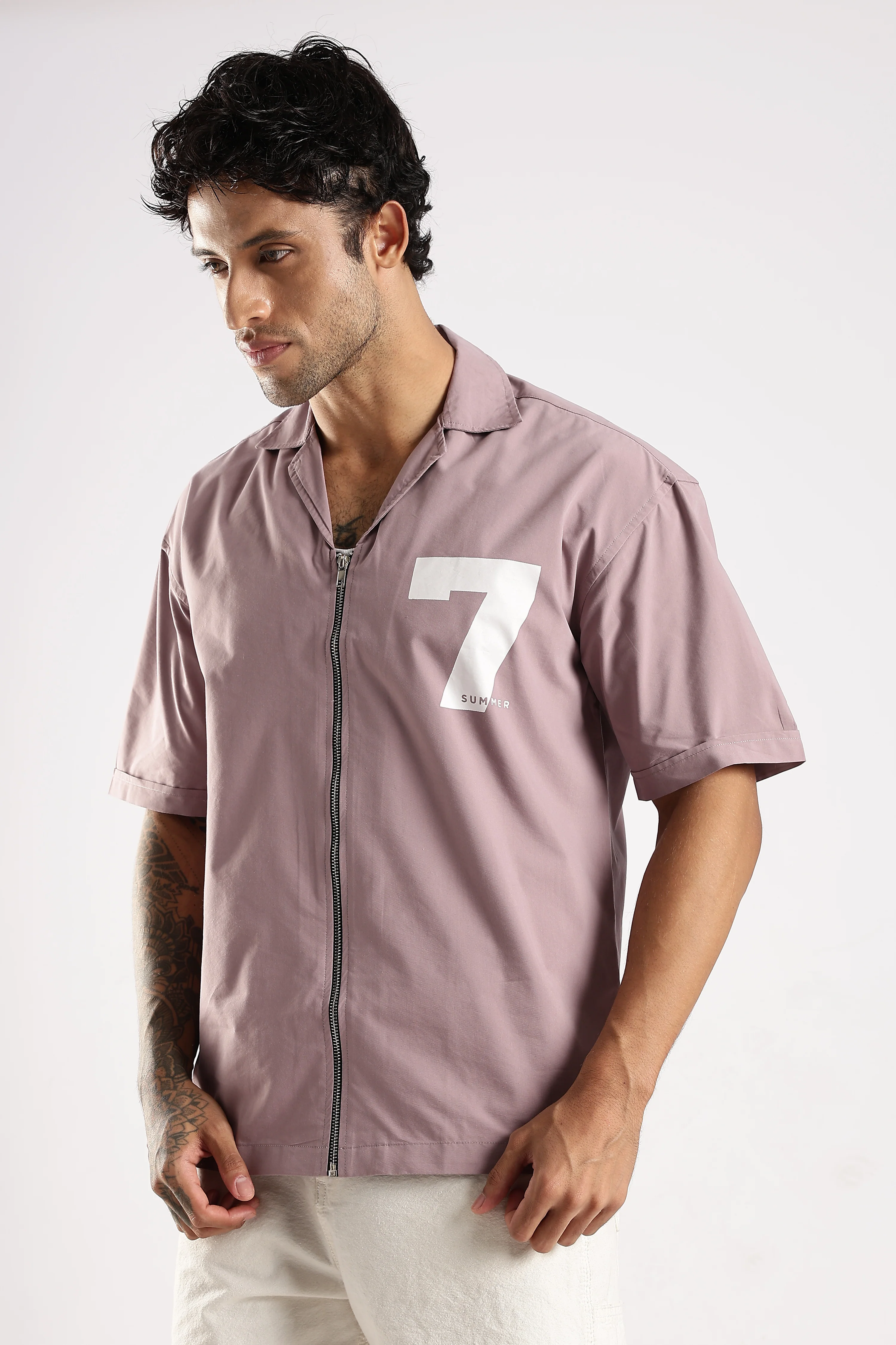 Men Lavender Slim Fit Shirt - Image 4