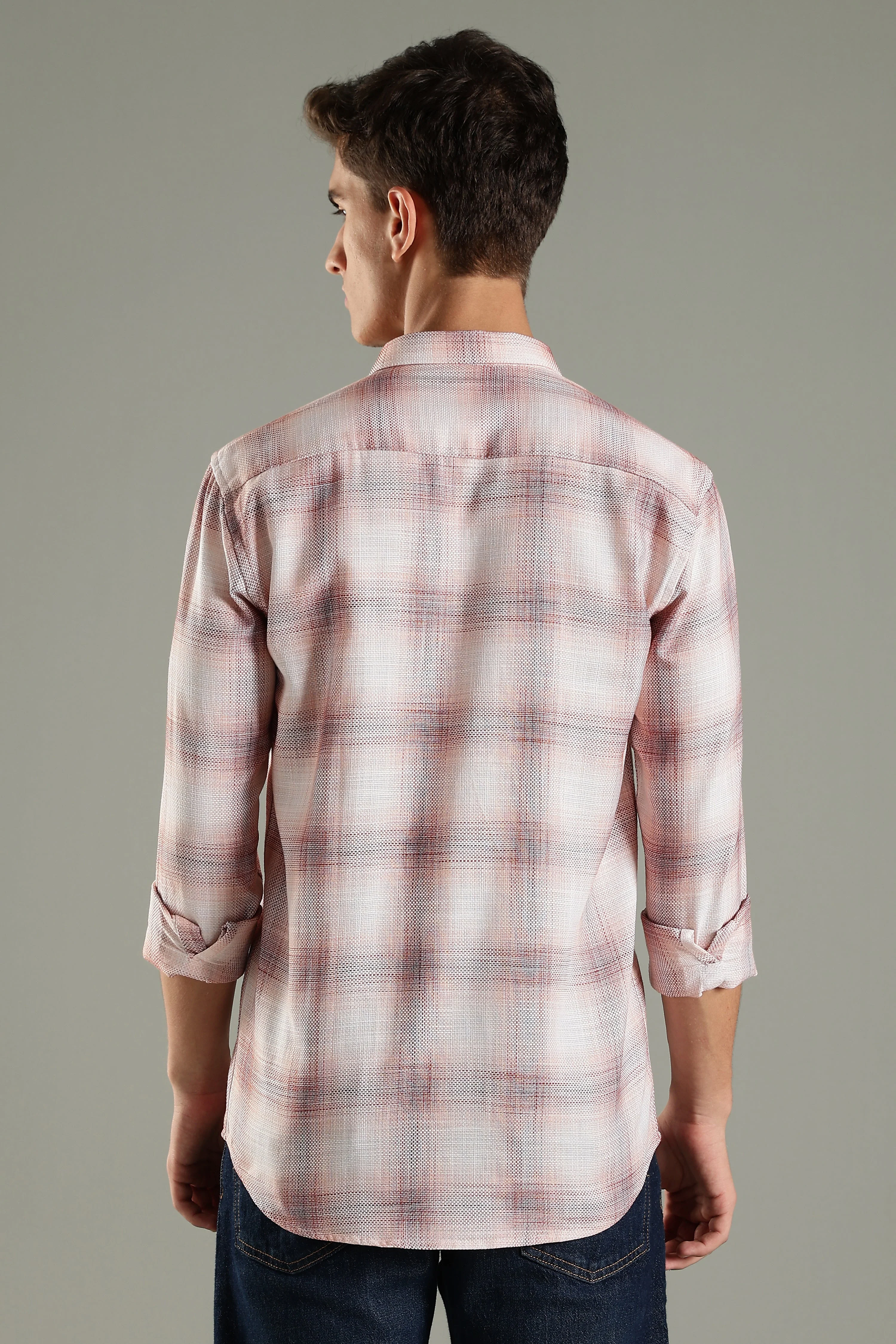 Men Lenoir Pink Checks Shirt - Image 2