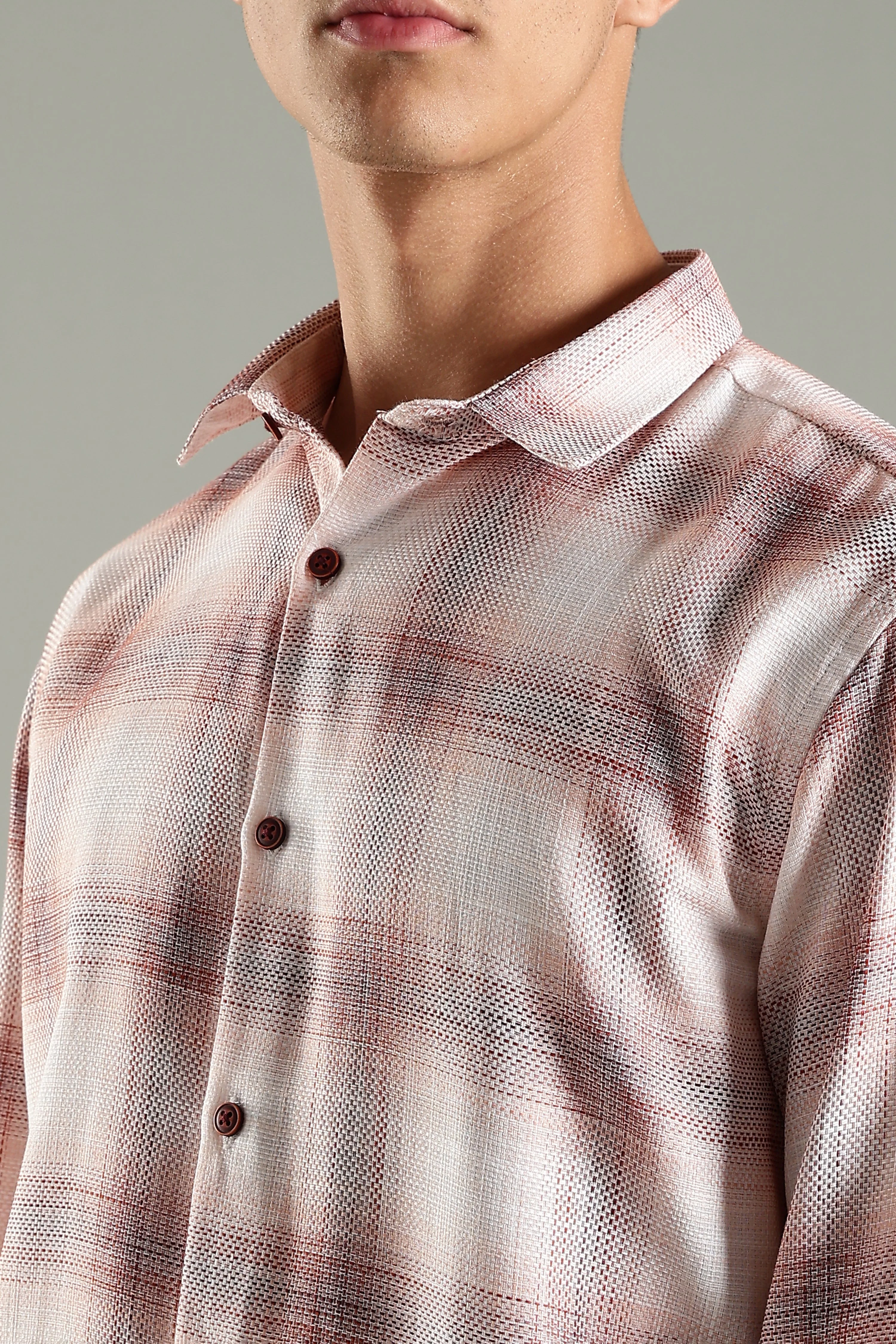 Men Lenoir Pink Checks Shirt - Image 4
