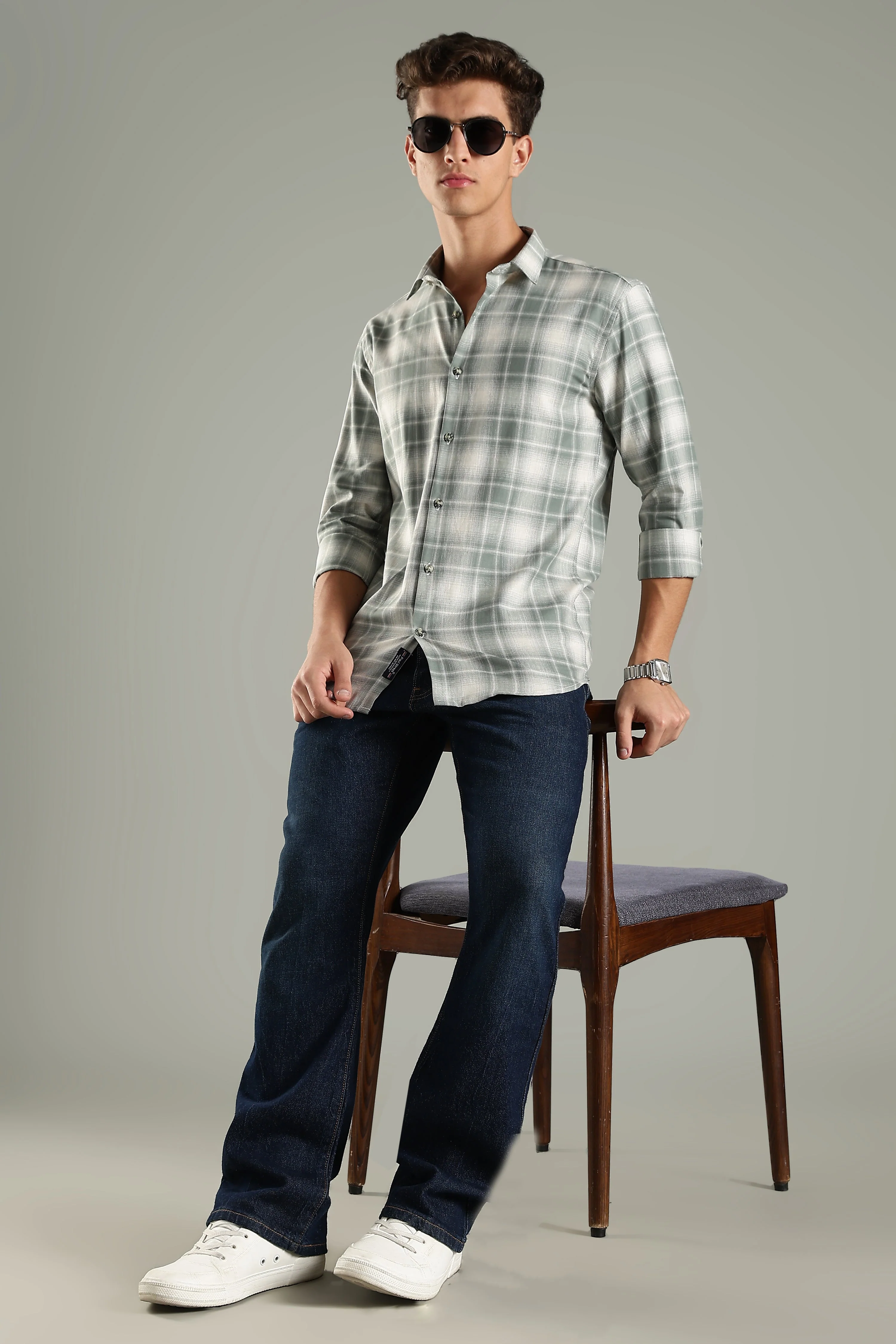 Men Lenoir Pink Checks Shirt - Image 7