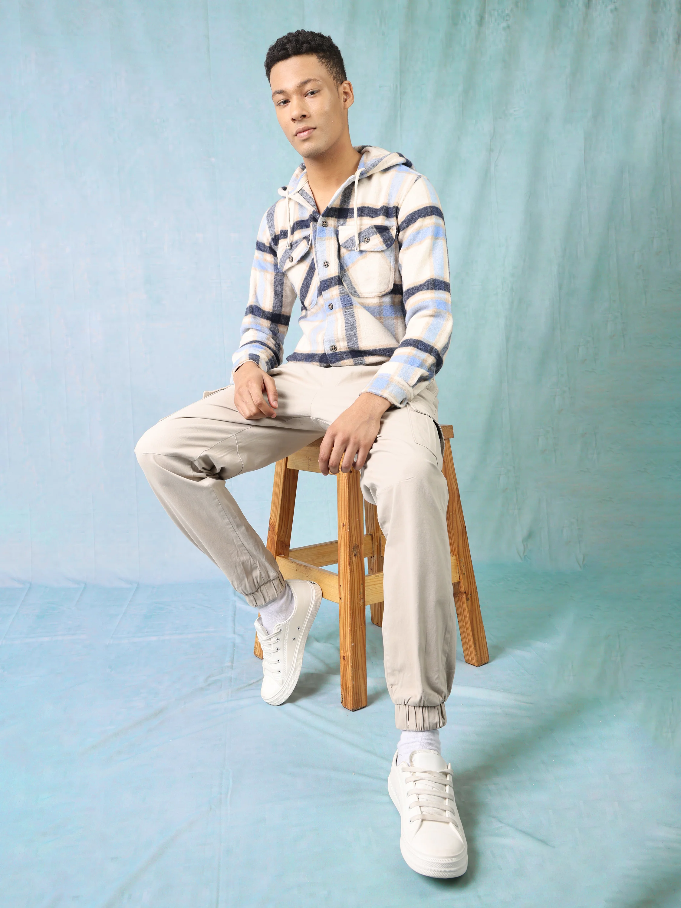 Men Light Beige Mid Rise Cargo Pants - Image 5