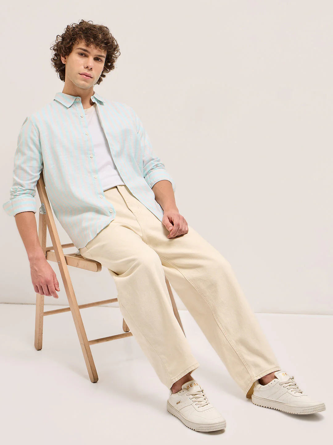 Men Light Blue Casual Shirt - Image 4