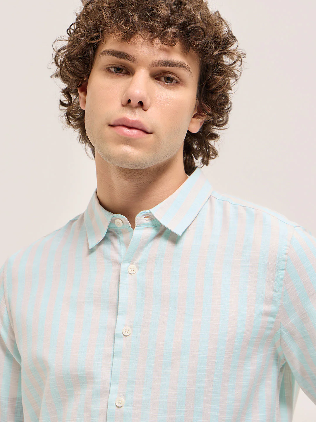 Men Light Blue Casual Shirt - Image 5