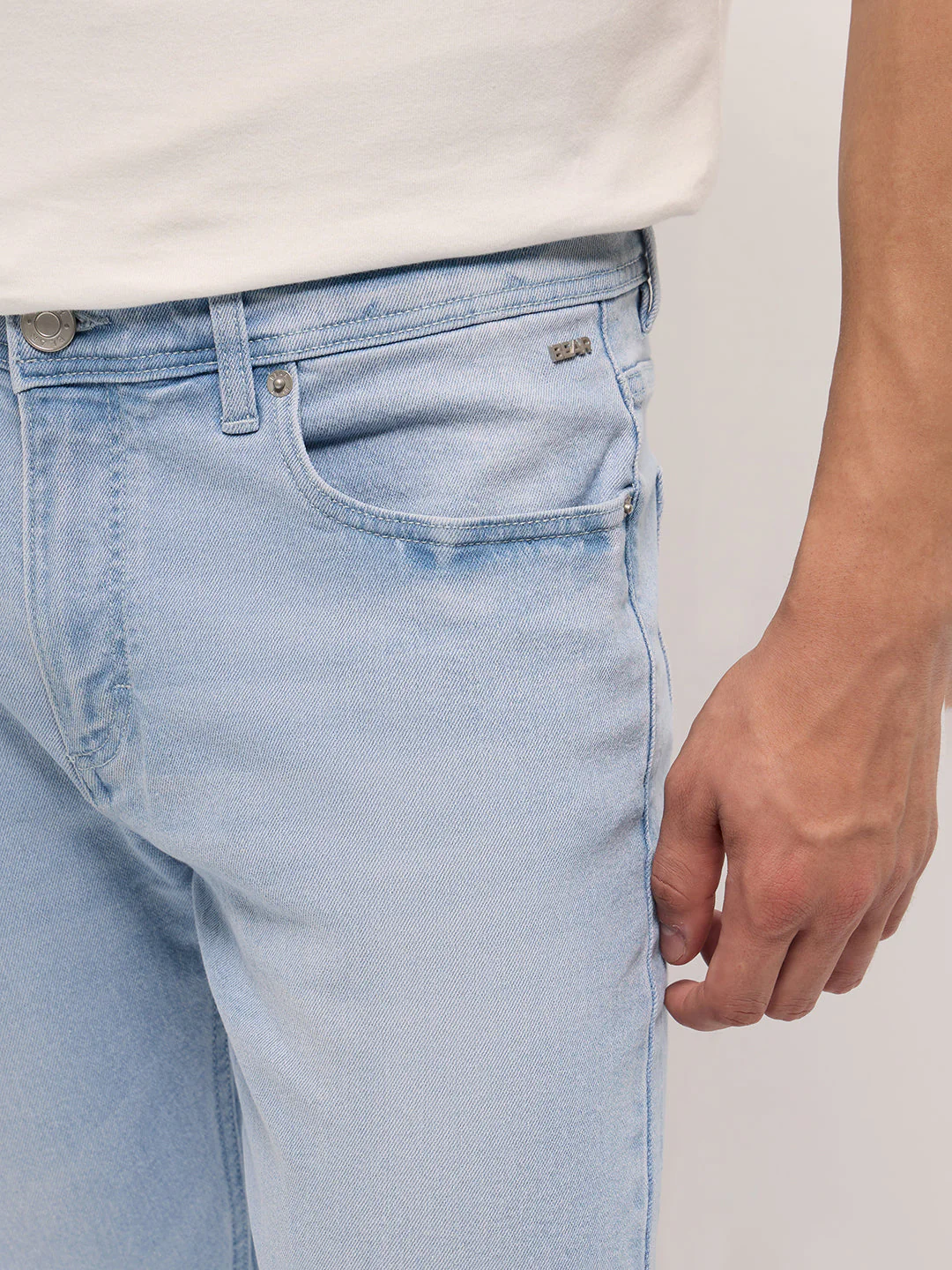 Men Light Blue Mid-Rise Slim Fit Jeans - Image 5