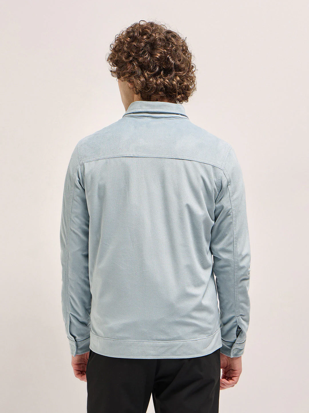 Men Light Blue Regular Fit Snap Button Closure - Image 2
